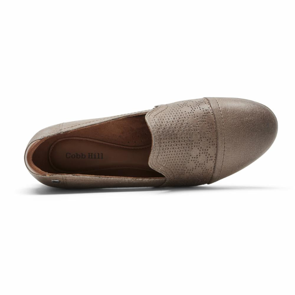 Cobb Hill Women's Slip-On Crosbie Comfortable Walking Shoes in Brown - Perfect for Casual Wear, Work & Everyday Comfort