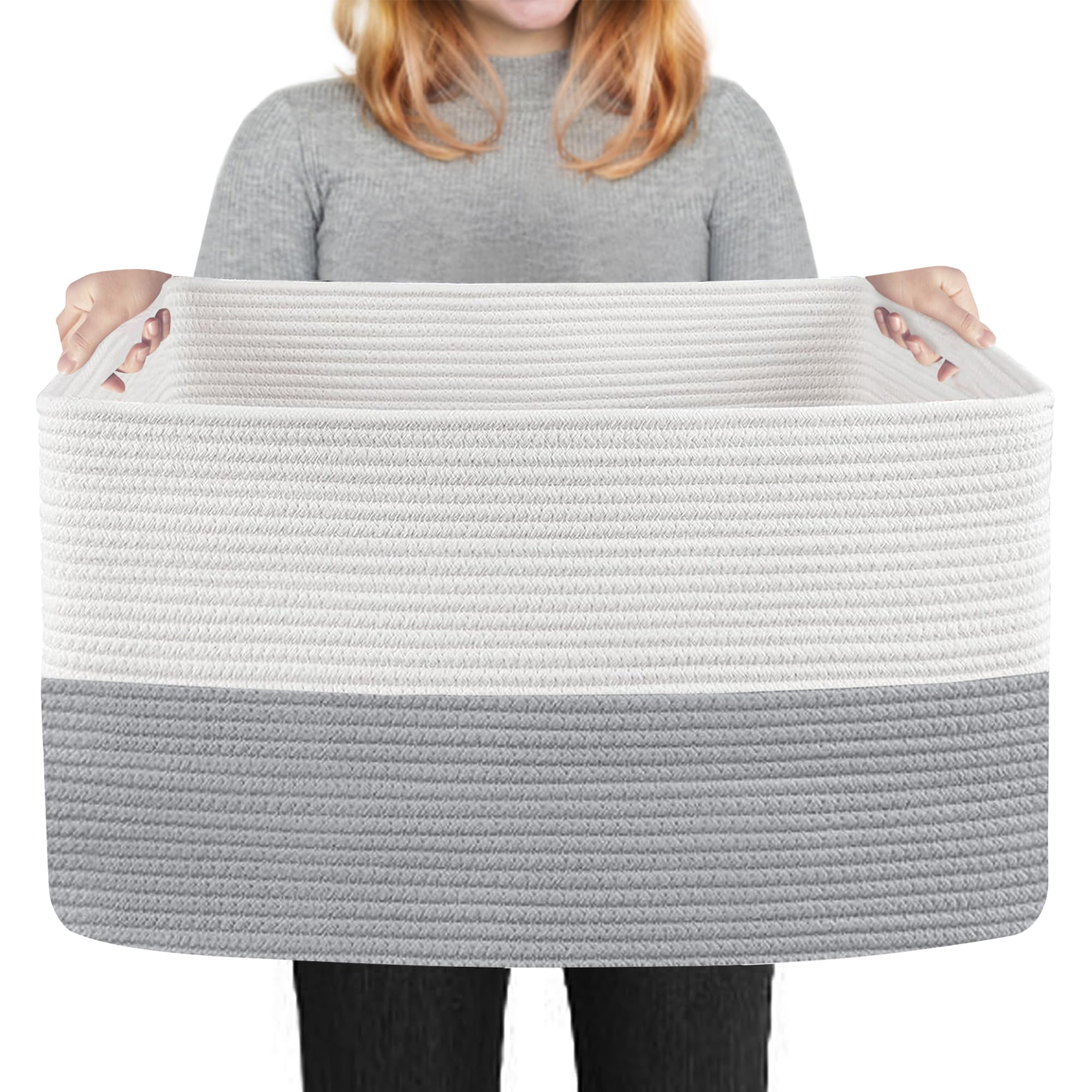 Extra Large Woven Cotton Rope Storage Basket 22