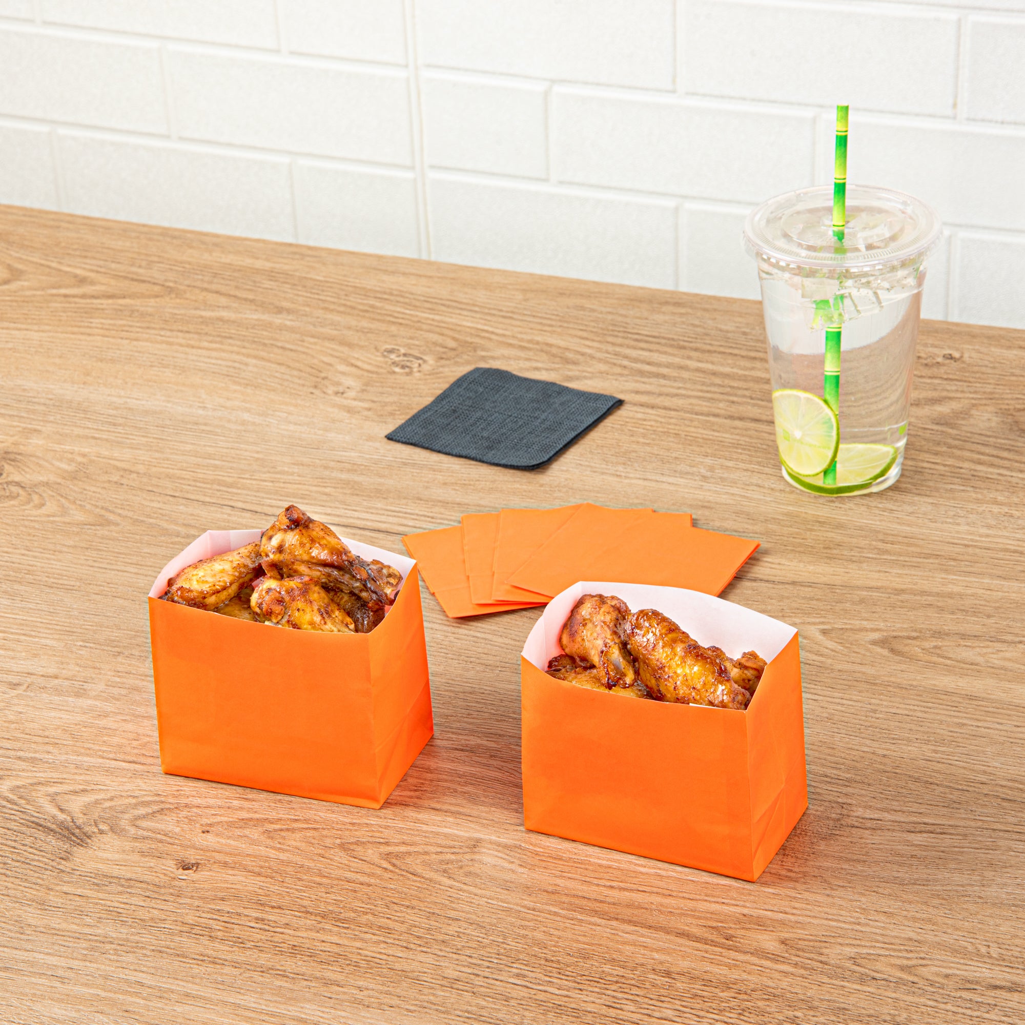 Eco-Friendly Orange Paper Snack Bags - 4.25