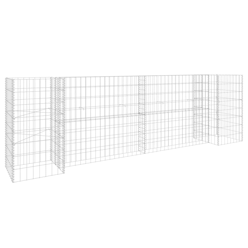 H-Shaped Gabion Planter - Heavy Duty Steel Wire Mesh Garden Planter Box for Outdoor Landscaping, Raised Vegetable Beds, Stone Basket Planter, Retaining Wall (102.4