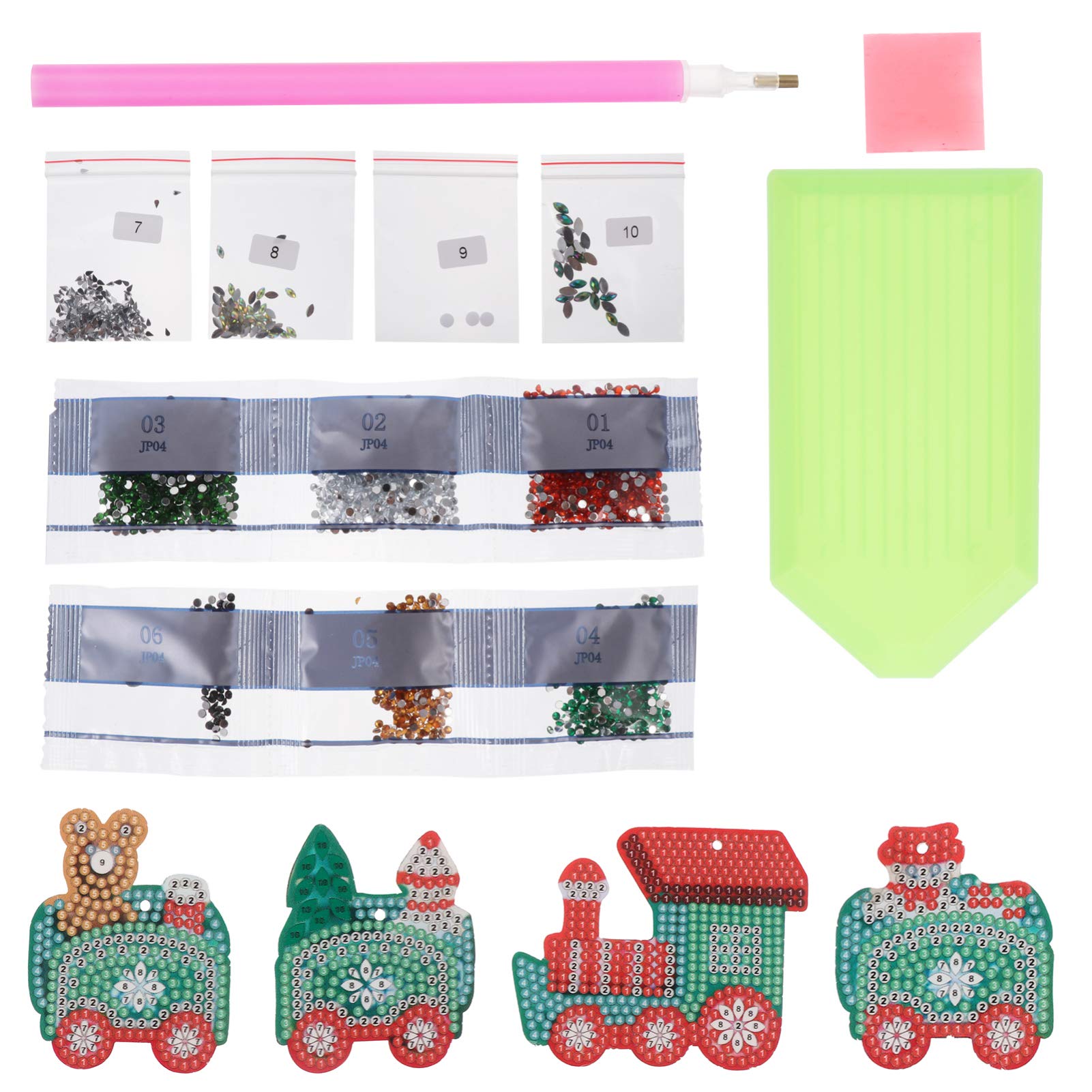 5D Santa Train Diamond Keychain - DIY Christmas Craft for Car Decor & Gifts