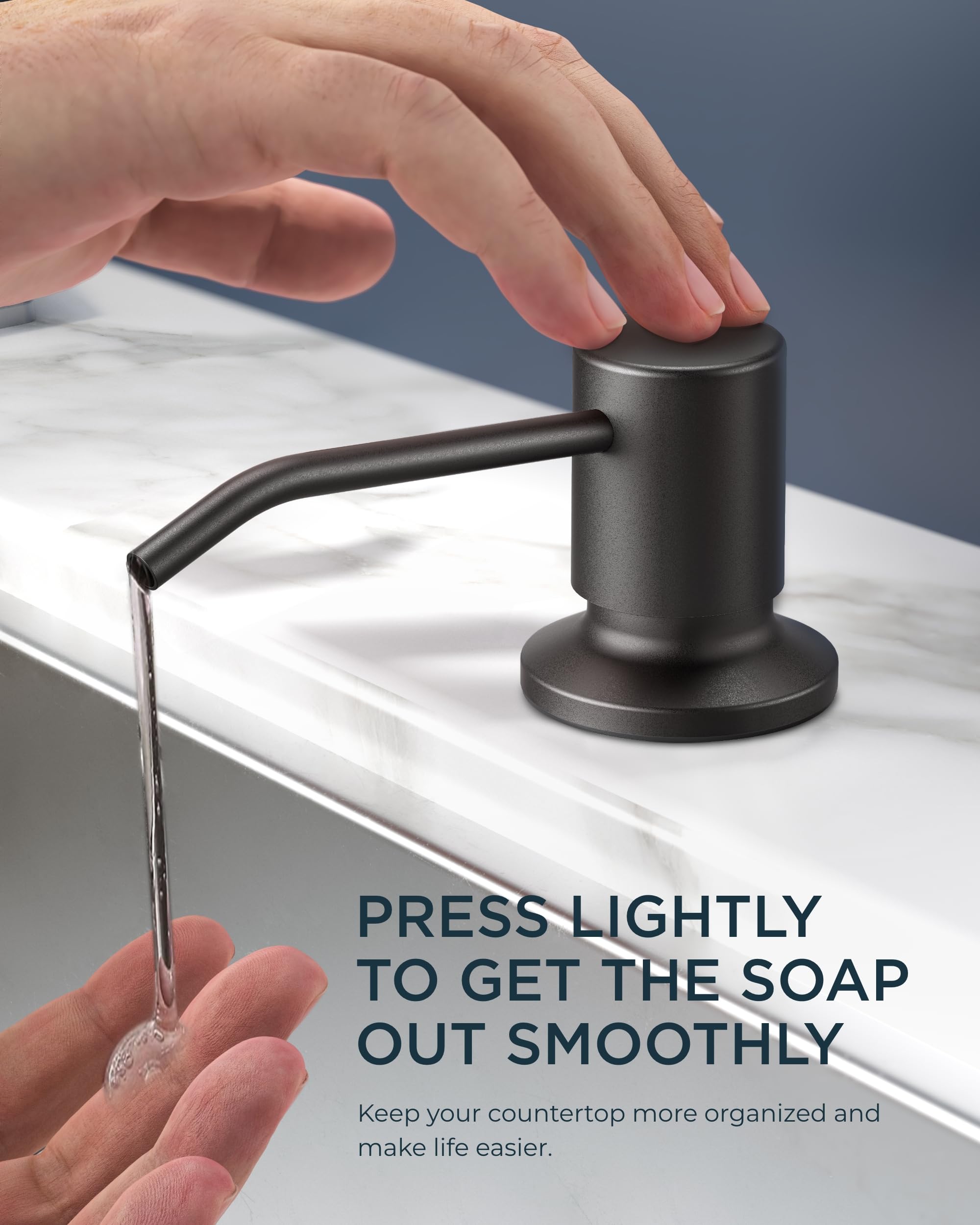 FORIOUS Black Stainless Steel Kitchen Faucet with Pull Down Sprayer & Soap Dispenser - High Arc Single Handle 3-Mode Modern Faucet for Farmhouse, RV, Bar, Laundry & Camper Sinks | Perfect for Cooking, Washing Dishes & Food Prep