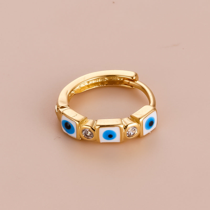 18K Gold Cartilage Hoop Earrings - Bohemian Evil Eye Earrings for Women | Perfect for Everyday Wear, Parties & Gifts | HSPJ751