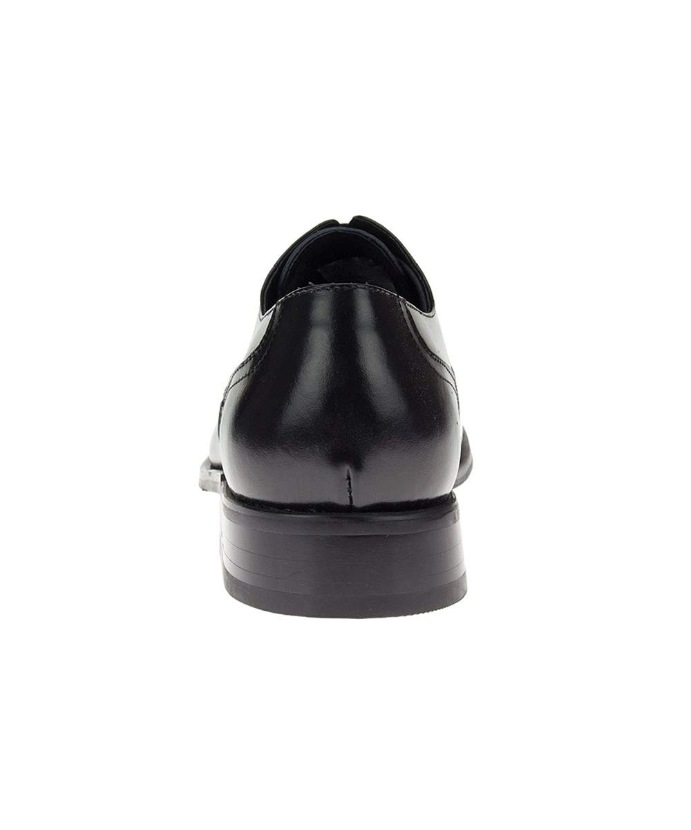 DTI Men's Leather Oxford Dress Shoes - Classic Cap-Toe Lace-Up Formal Shoes Z2088 in Black (Size 43.5 EU/10.5 US) - Perfect for Business, Weddings & Office Wear