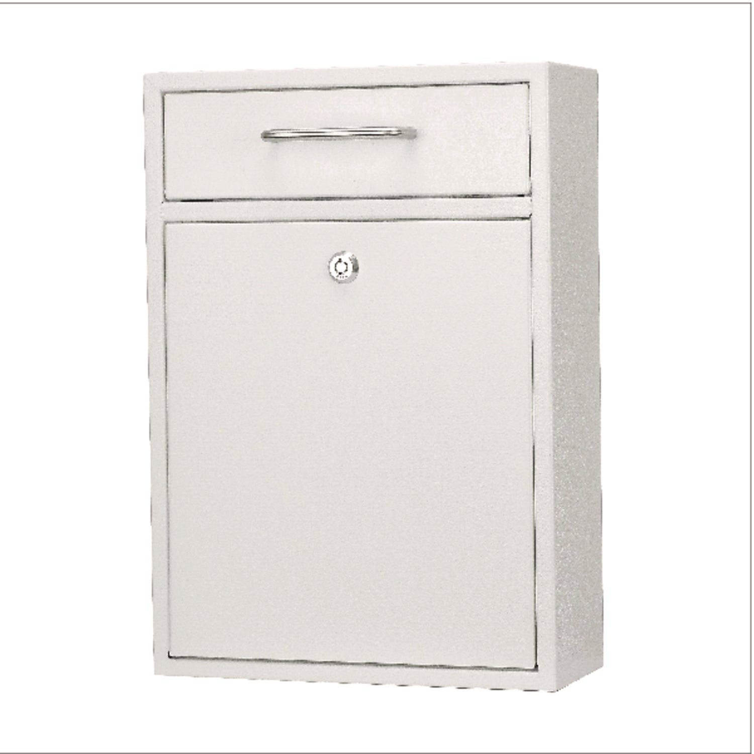 AdirOffice Large Wall Mounted Secure Drop Box - 11.2 x 4.7 x 16.2 Inches - White Mailbox for Home, Office & Business - Perfect for Secure Package & Document Delivery