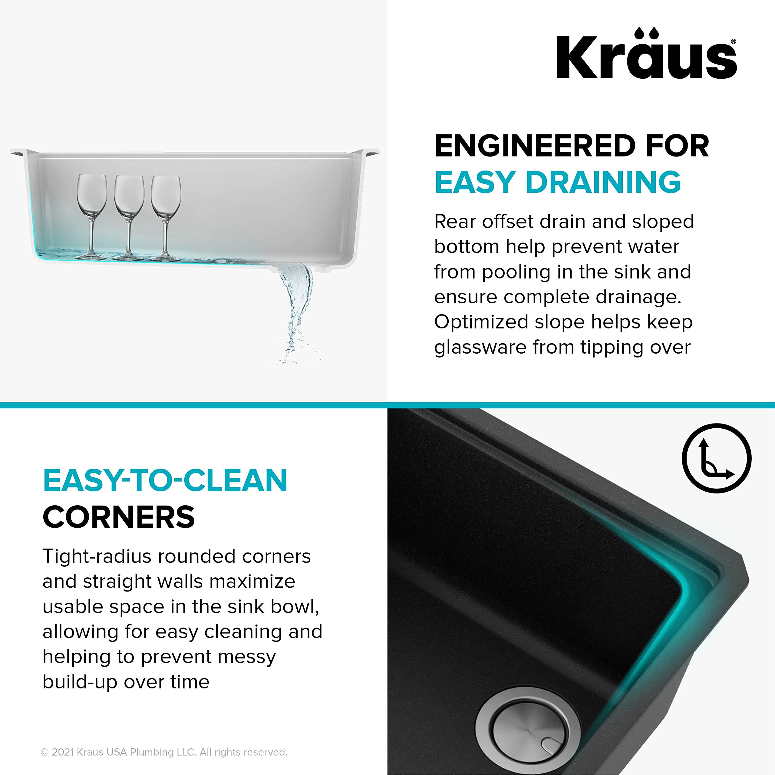 KRAUS Bellucci 30-Inch Undermount Workstation Granite Composite Kitchen Sink in Metallic Black - Includes Accessories (KGUW2-30MBL) - Perfect for Modern Kitchens, Food Prep, and Heavy-Duty Cooking