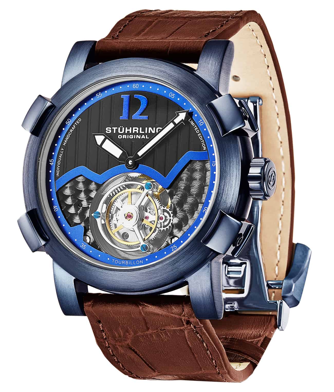 Blue Dial / Blue Case / Brown Strap Deployant Buckle