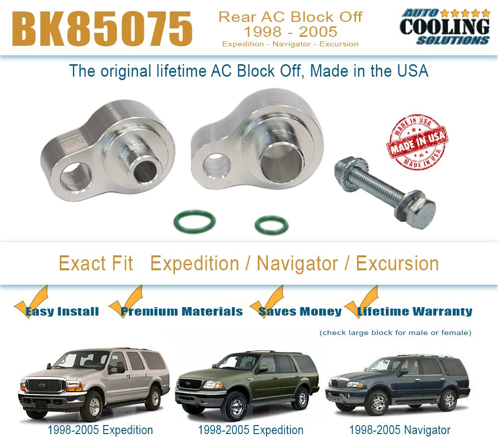 Rear AC Block Off Plate for Ford Expedition, Lincoln Navigator, Ford Excursion 1998-2005 - Improve Engine Performance & Cooling Efficiency for Off-Road & Towing Adventures