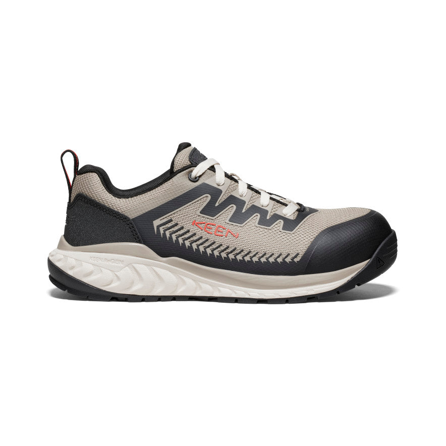 Men's Arvada Carbon Toe Work Sneakers - Slip Resistant Safety Shoes for Construction & Warehouse | Comfortable Non-Slip Work Boots for Men | Plaza Taupe/Black | Ideal for Electricians, Carpenters & Industrial Workers