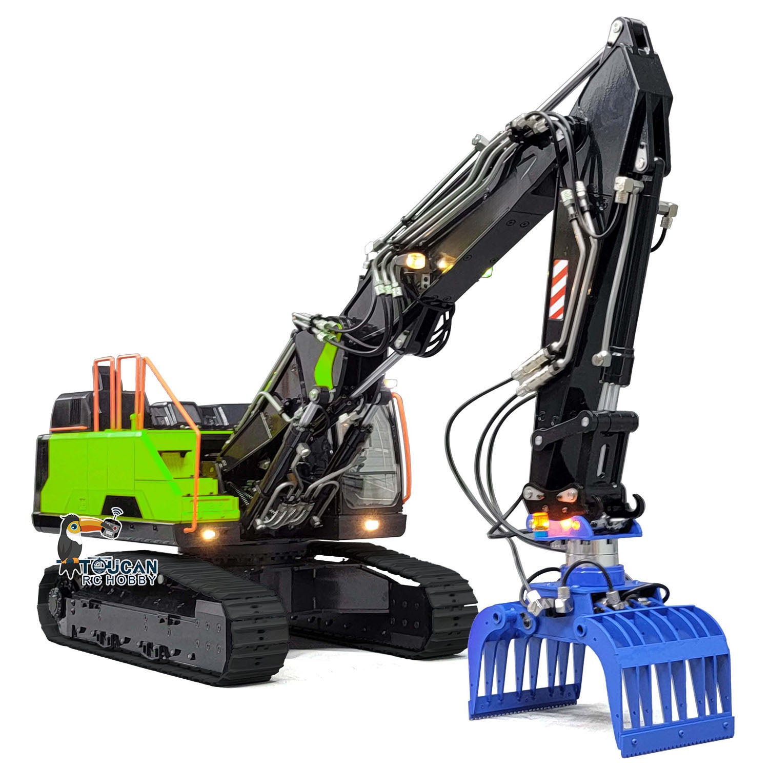 MTM 1/14 Scale EC380 RC Hydraulic Excavator - 10CH Remote Control Tracked Digger with 3 Arms & Grabber, Metal Heavy Duty Construction Toy for Adults - Perfect for Construction Simulation, Backyard Digging & RC Hobby Enthusiasts