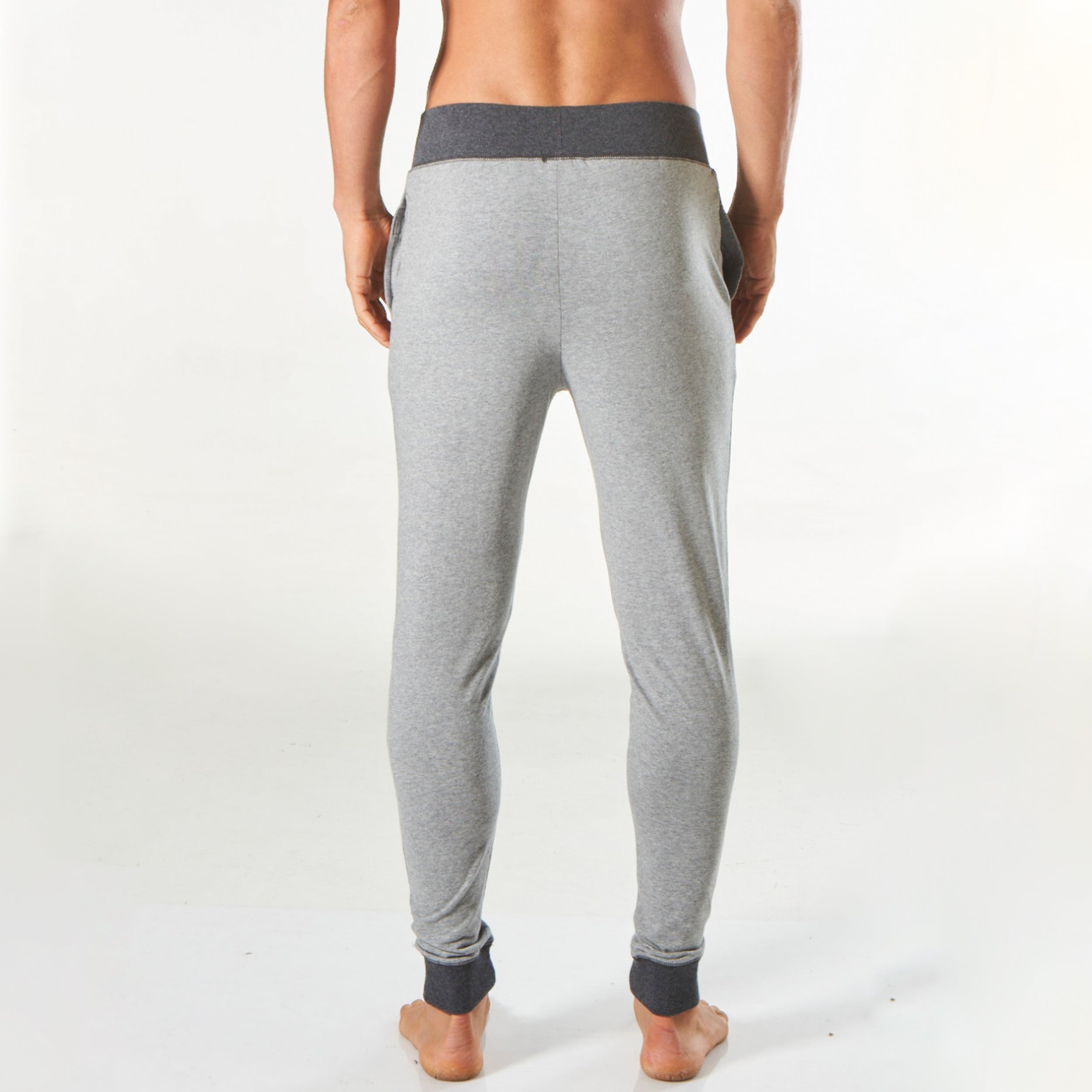 Men's Slim Fit Knit Sleep Pants - Soft & Comfortable Lounge Pajama Bottoms for Nightwear & Relaxation at Home - Grey Marle