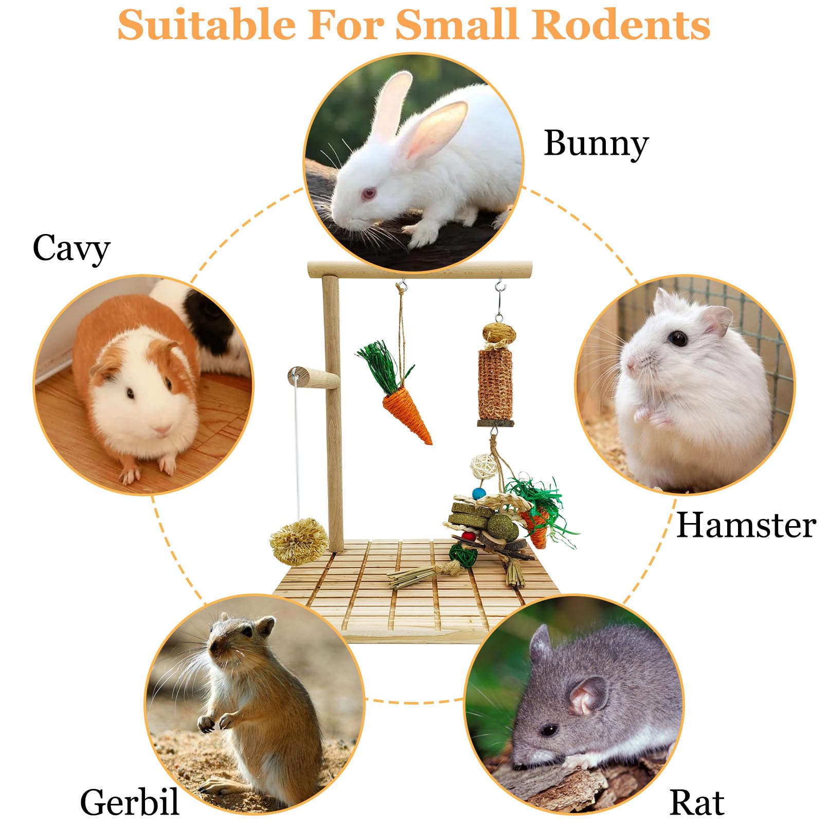 Hamiledyi Bunny Scratch Toy - Natural Wood Chewing & Scratching Board for Rabbits, Indoor Bunnies & Small Pets - Teeth Care & Boredom Relief - Perfect for Playtime, Cage Enrichment & Dental Health