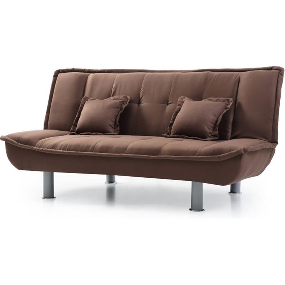 Glory Furniture Lionel Microsuede Sleeper Sofa in Chocolate Brown - Convertible Sofa Bed for Small Spaces, Living Room & Guest Room