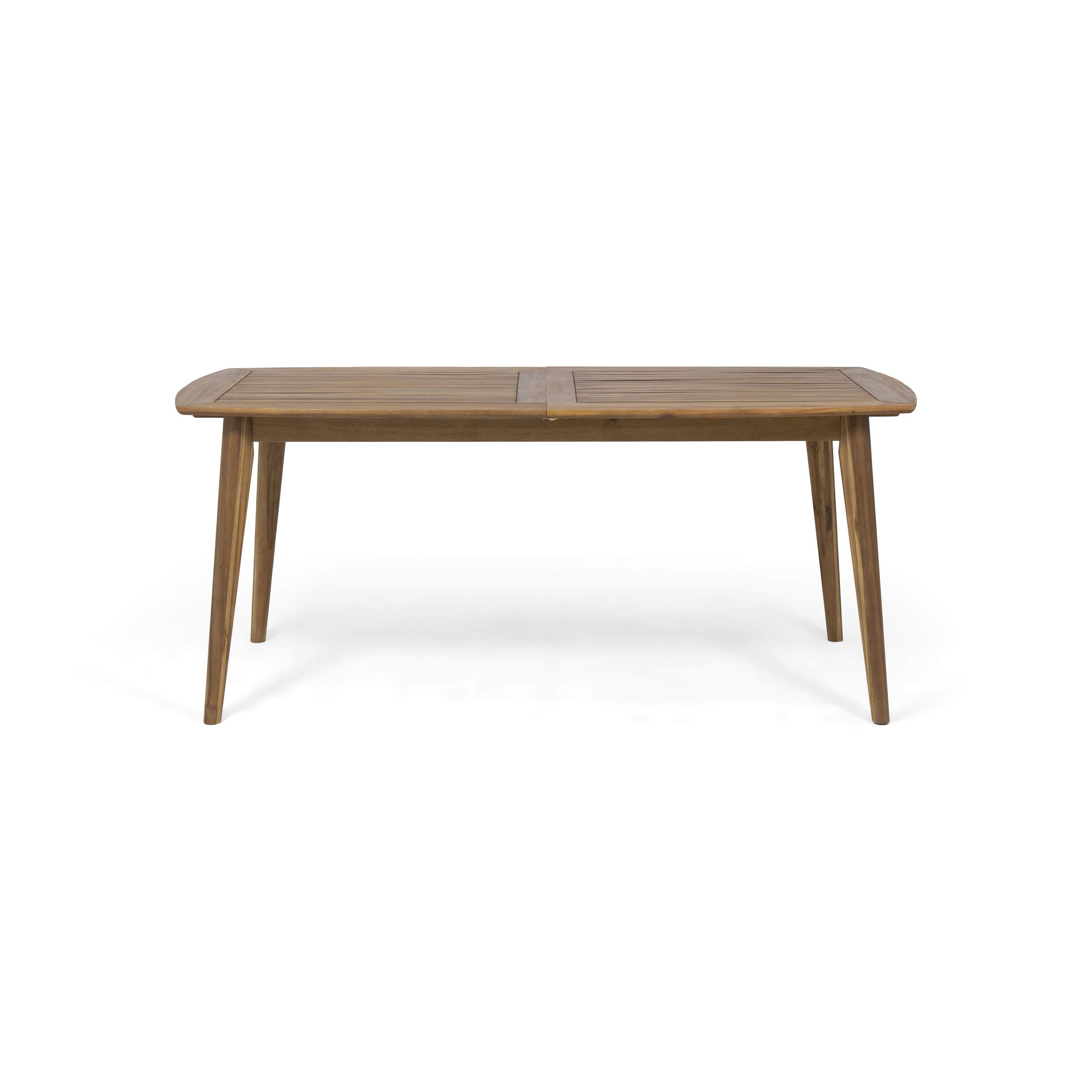 GDFStudio Expandable Acacia Wood Outdoor Dining Table - Teak Finish, Weather-Resistant for Patio, Garden & Backyard Entertaining