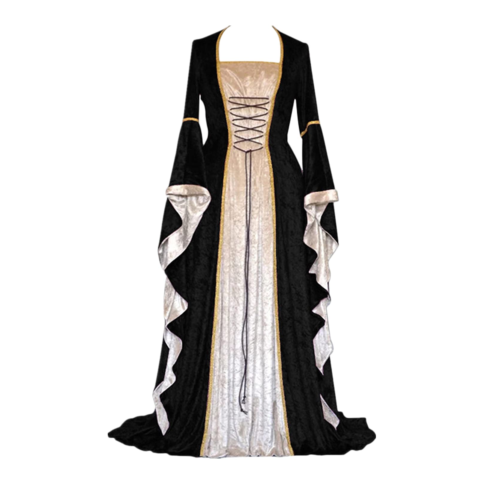 MOOKO Plus Size Renaissance Medieval Princess Dress for Women - Gothic Witch Corset Costume for Halloween, Cosplay & Themed Parties | Elegant Long Corset Dress for Renaissance Fairs, LARP & Historical Events