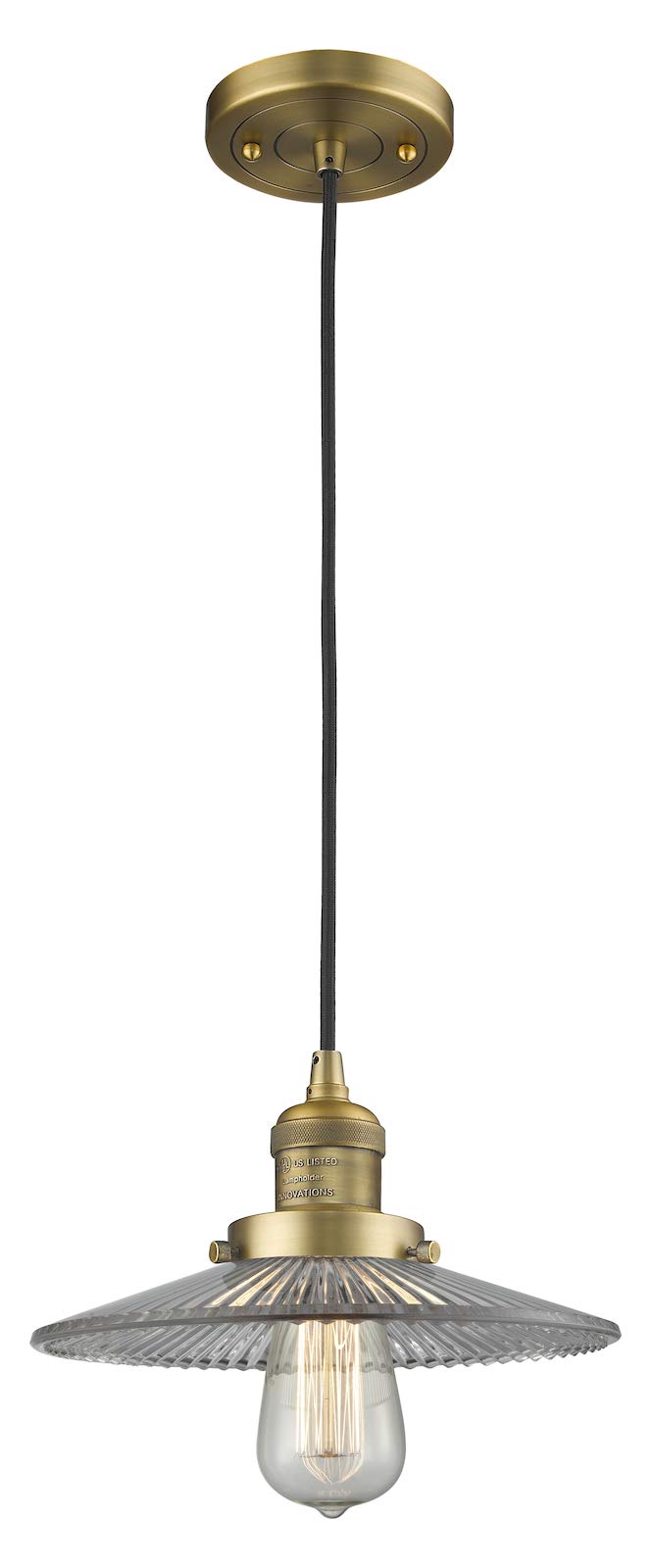 Vintage Mini Pendant Light - Dimmable LED Ceiling Fixture in Brushed Brass for Kitchen Island, Dining Room & Bedroom Lighting
