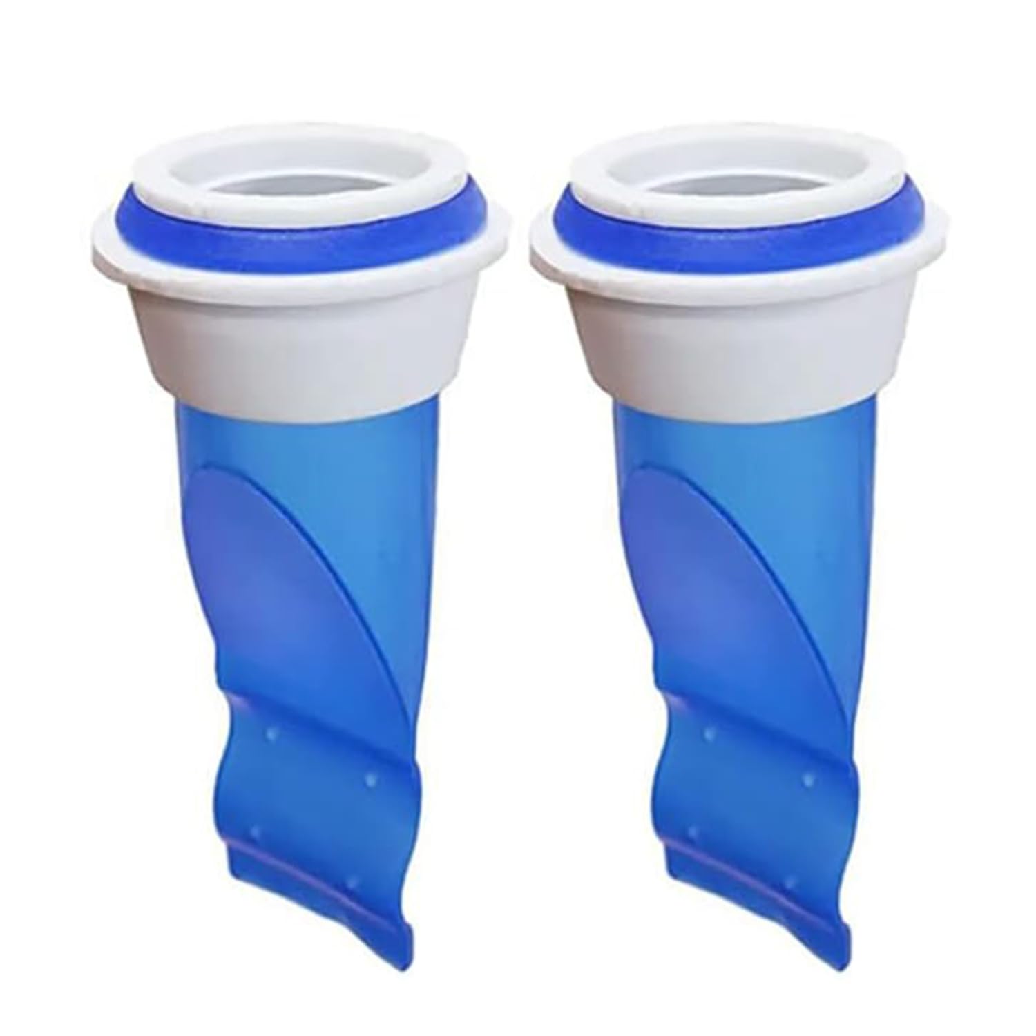 2-Piece High Potency Drain Backflow Preventer - One Way Check Valve with Adjustable Silicone Seal - Universal Sink Floor Drain Trap for Bathroom, Kitchen & Toilet Pipes (Blue) - Prevents Flooding & Odors in Homes & Commercial Spaces