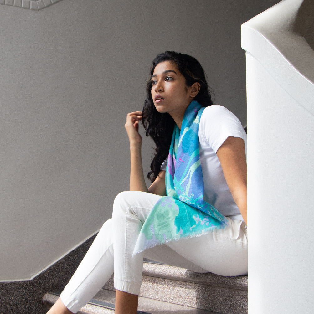 Soft Cotton Scarf for Women - Breathable Lightweight Wrap Shawl - Perfect for Beach Vacation, Summer Outfits & Casual Styling
