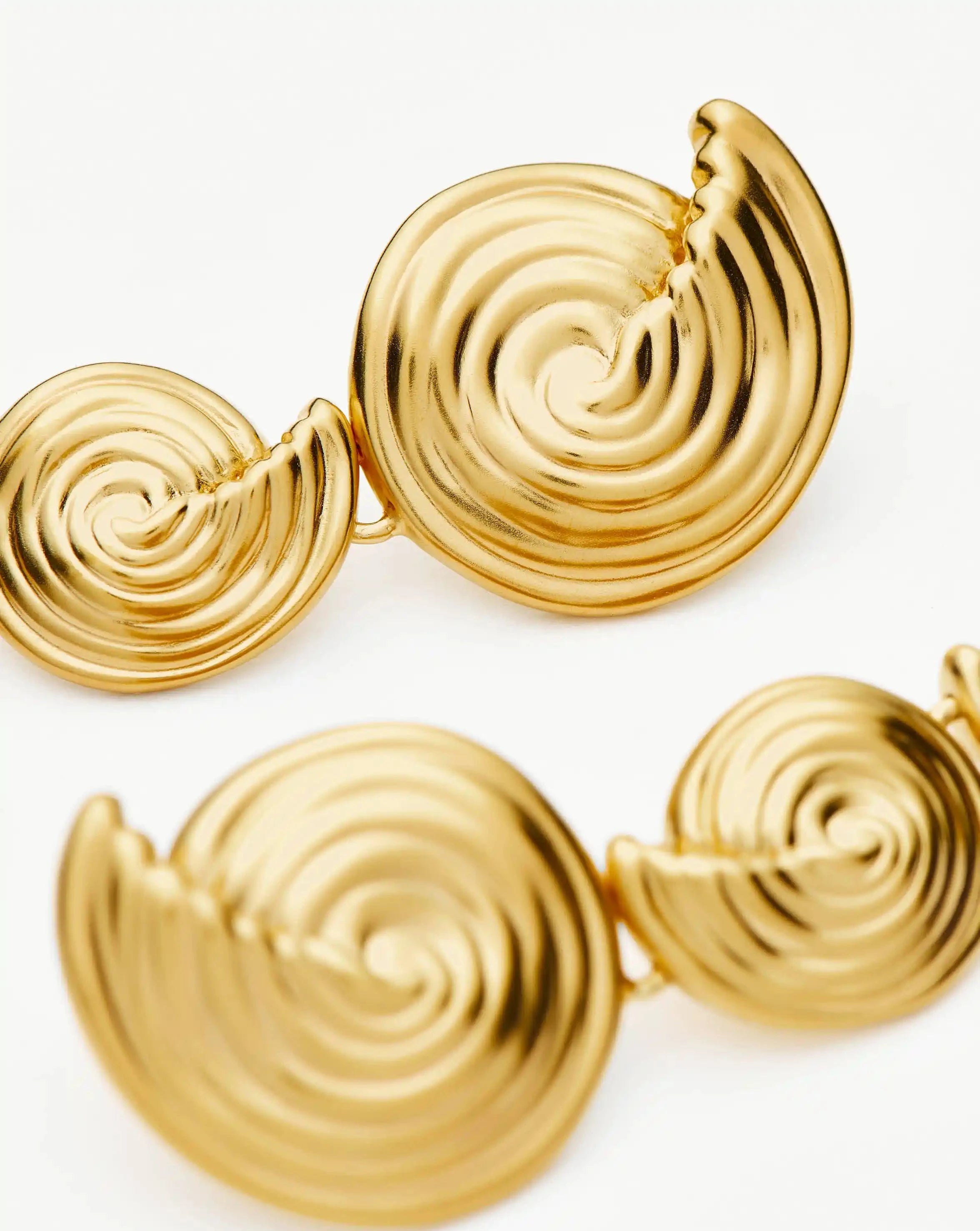 18k Gold Plated Spiral Drop Earrings for Women - Elegant Dangle Hoop Earrings for Party, Wedding & Everyday Wear