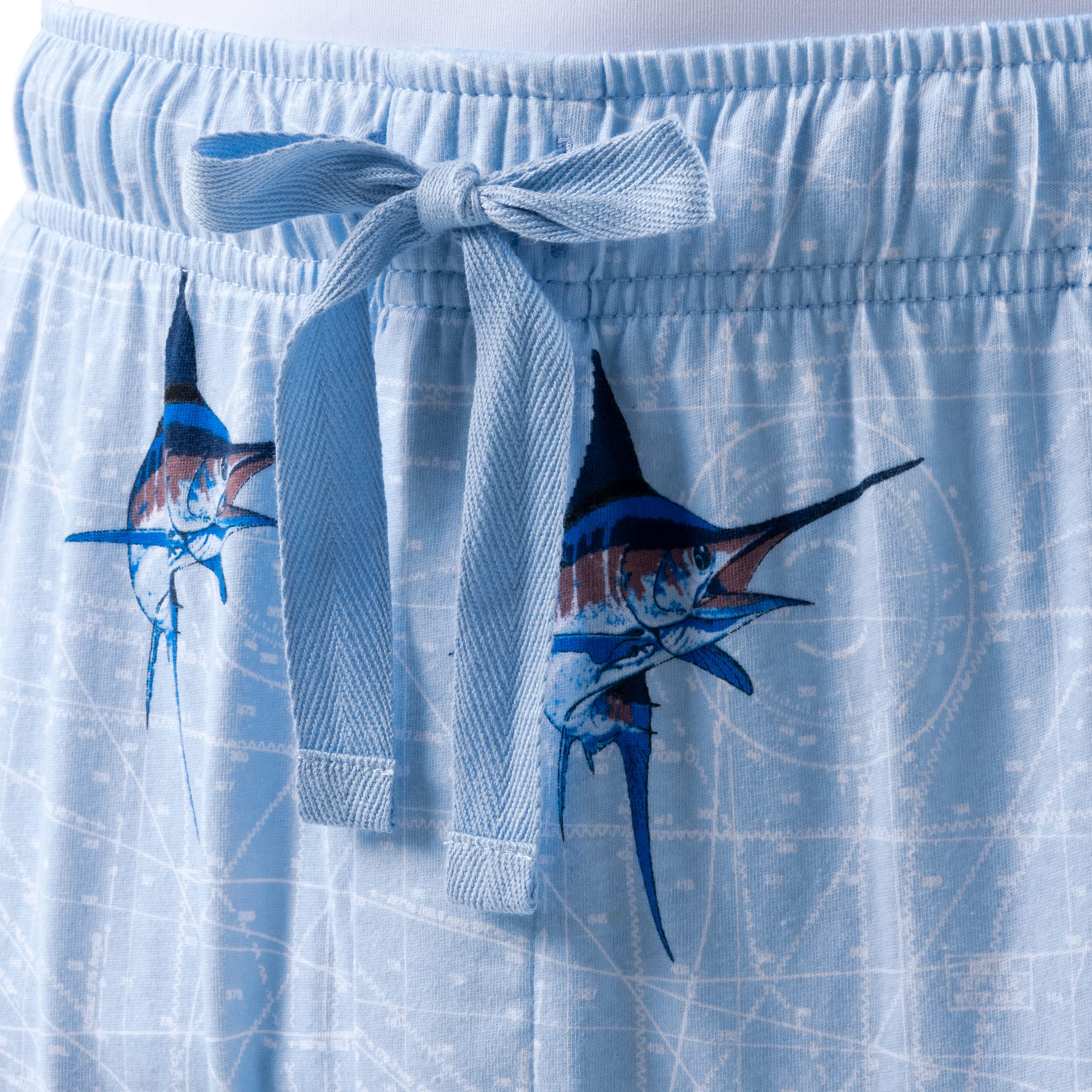 Guy Harvey Men's Jersey Knit Sleep Pants - Soft & Comfortable Lounge Pants for Relaxing at Home, Sleeping, or Casual Wear