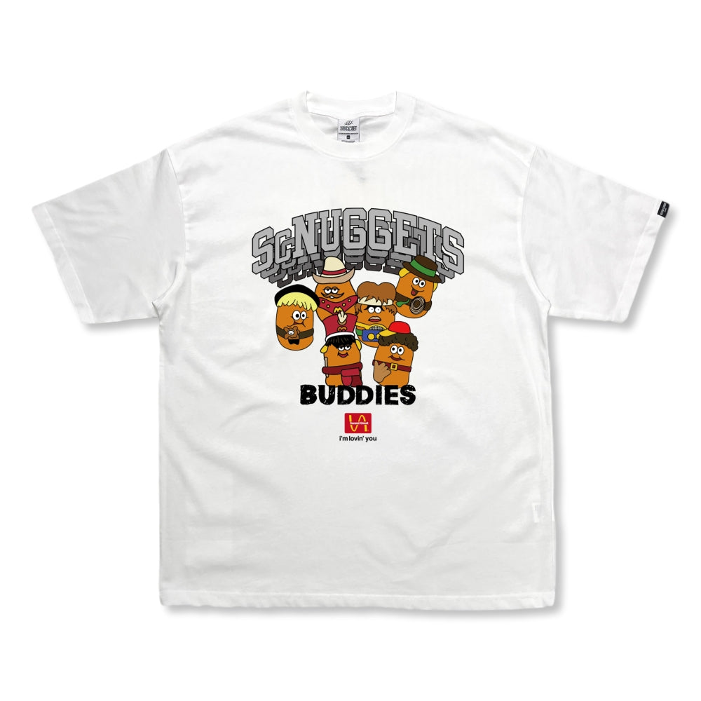 2nd Closet Snuggets Buddy Printed T-Shirt for Men & Women - Soft Cotton White Tee - Casual Wear & Everyday Outfits