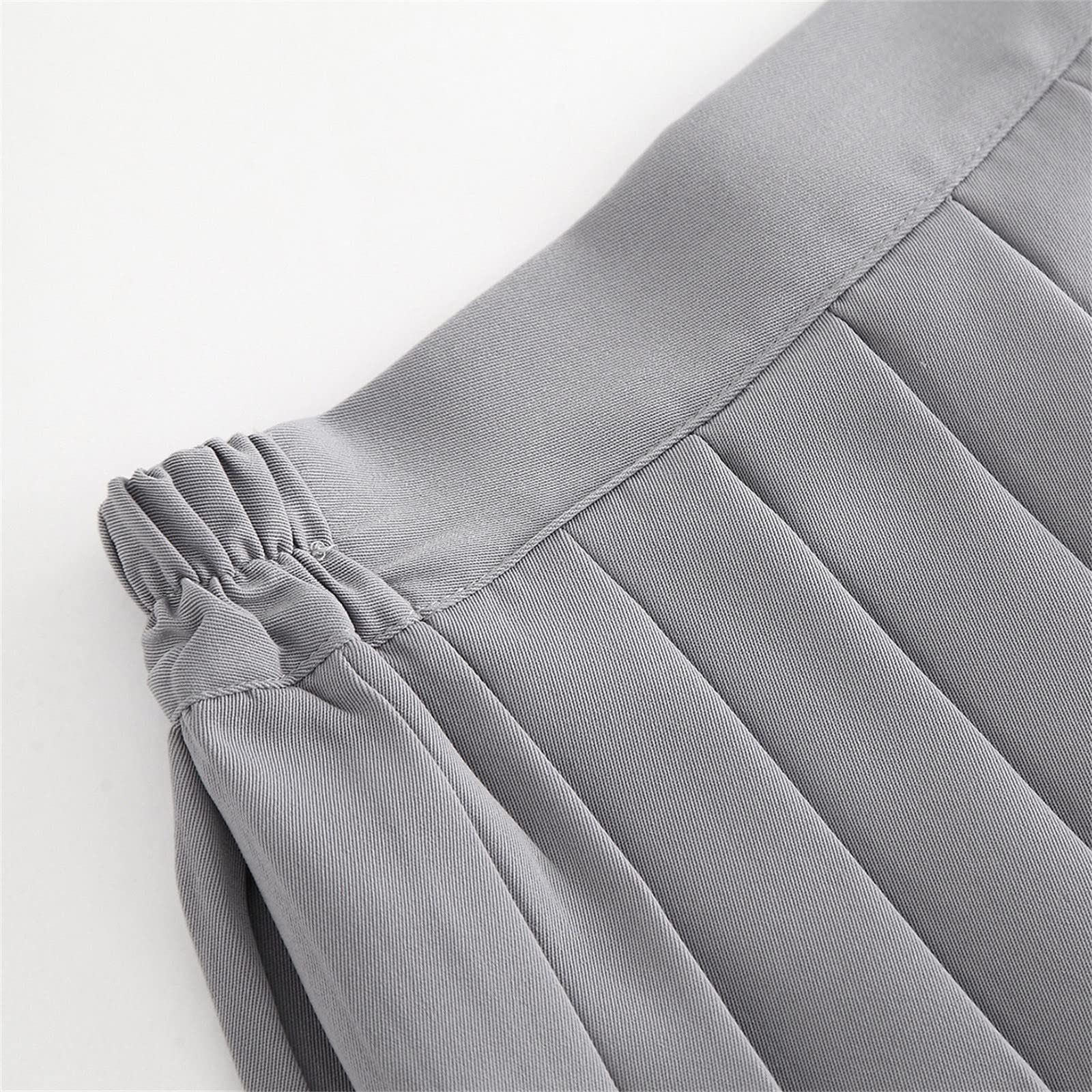 Women's Stretchy Flared Pleated Skirt - High Waist A-Line Skirt for School, Tennis & Casual Wear - Solid Color Fashion Skirt for Women & Girls