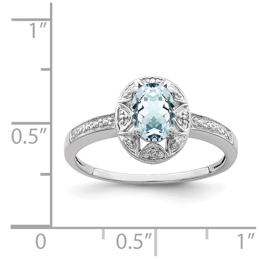 0.71ct Oval Cut Aquamarine Diamond Engagement Ring for Women - 14K White Gold Wedding Band, Promise Ring, Anniversary Gift for Her - Perfect for Proposals, Valentine's Day & Special Occasions