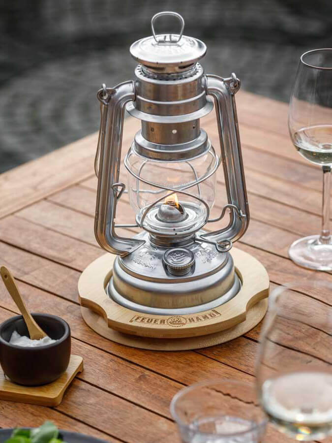 Feuerhand Lantern Coaster - Durable and Stylish Base for Oil Lamps - Perfect for Camping, Patio Decor, and Outdoor Adventures