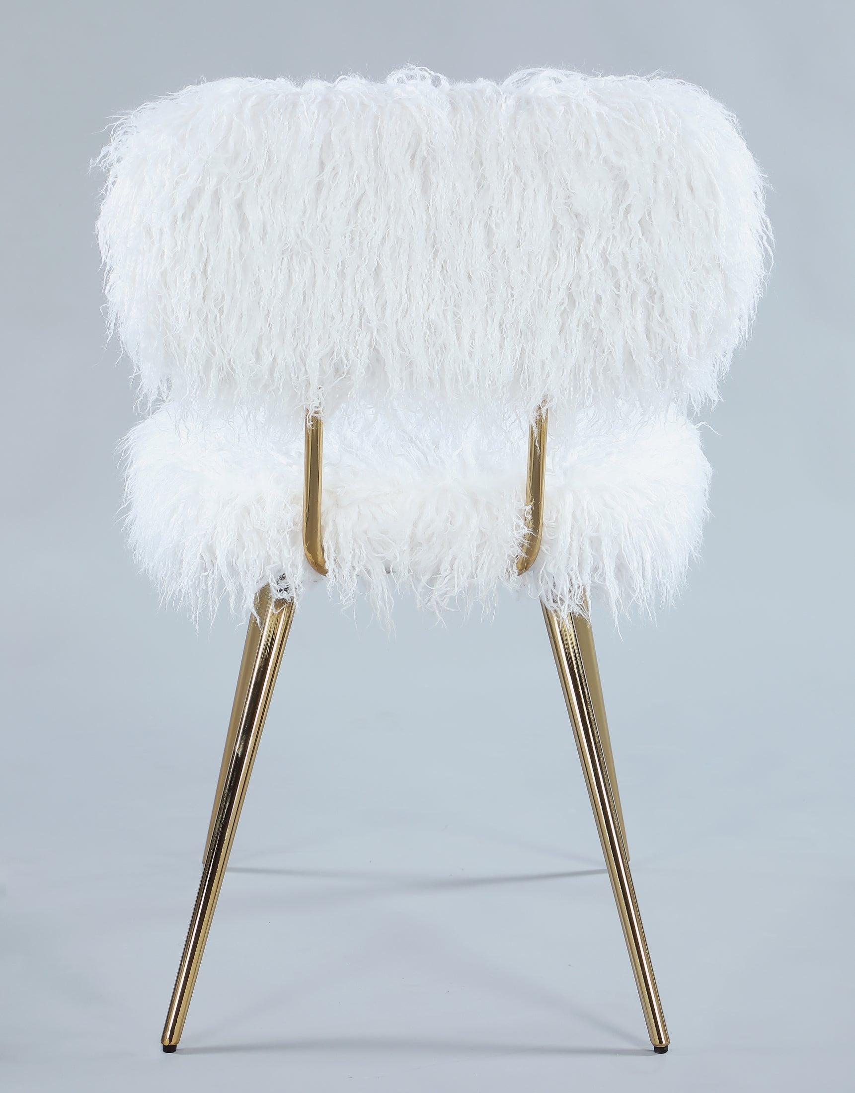 Luxury Faux Fur Accent Chair with Gold Metal Legs - Modern Velvet Lounge Chair for Living Room, Bedroom & Office Decor