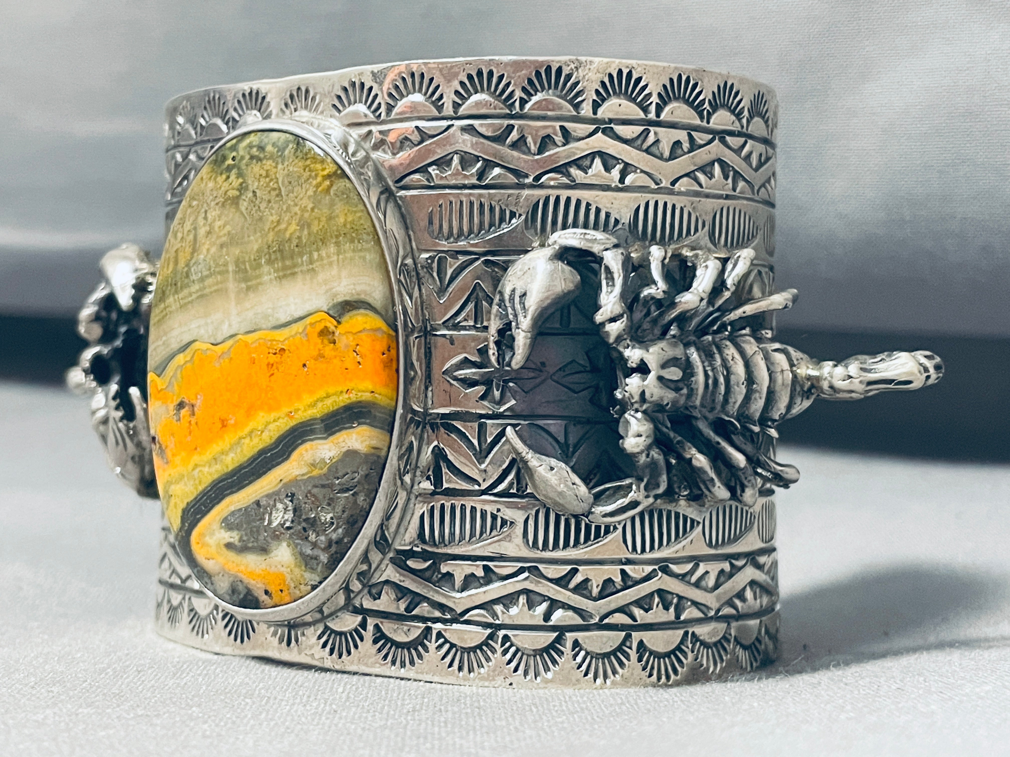 114 Grams Unique San Felipe Scorpion Sterling Silver Cuff Bracelet - Handmade Mexican Jewelry for Women, Boho Chic Accessory for Parties & Special Occasions