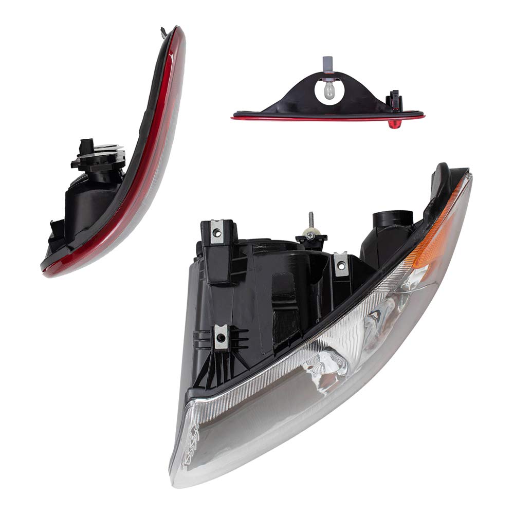 Brock Replacement Headlights and Tail Lights with 3rd Brake Lamp for 2001-2003 Dodge Caravan, Chrysler Town & Country, Plymouth Voyager - Perfect for Night Driving & Enhanced Safety