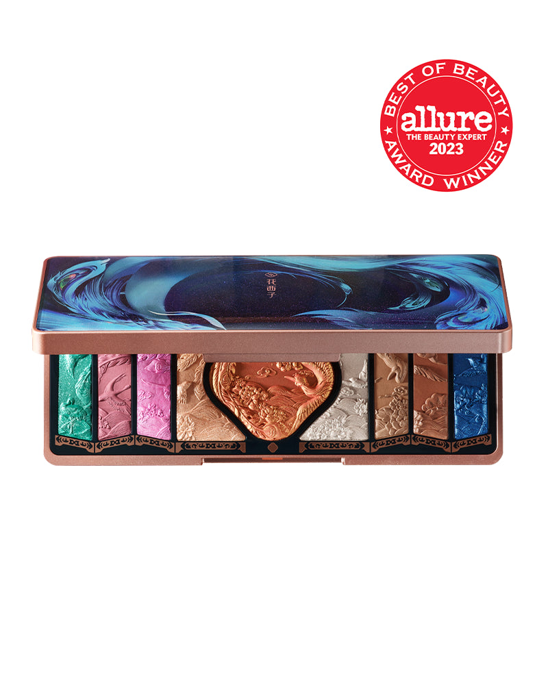 Floral Engraved Phoenix Makeup Palette - 12 Color Eyeshadow & Blush Set for Professional & Everyday Makeup | Perfect for Bridal, Party & Special Occasion Looks