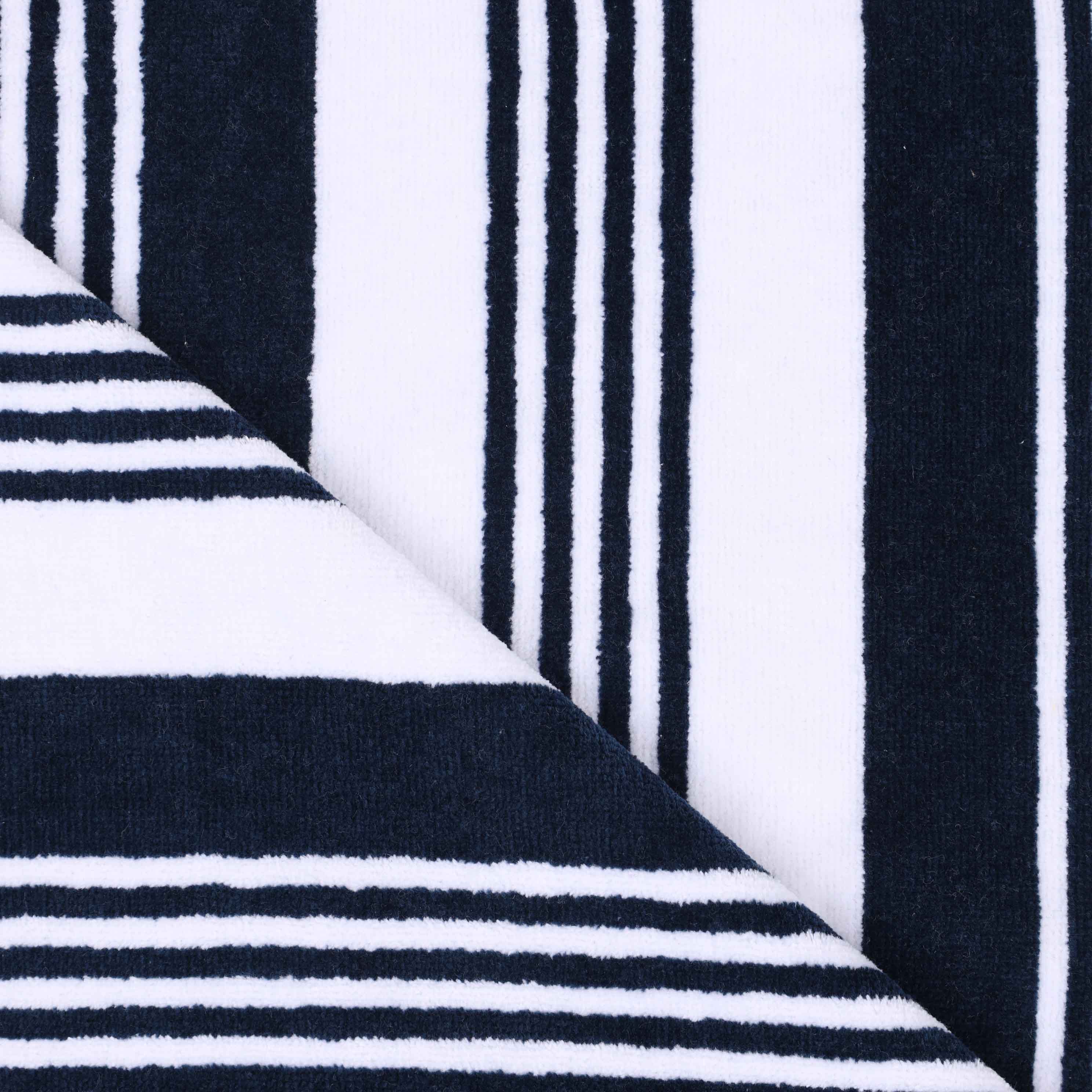 Maui Striped Cotton Oversized 2-Piece Beach Towel Set - Soft, Absorbent & Quick-Drying for Pool, Beach, Yoga & Travel