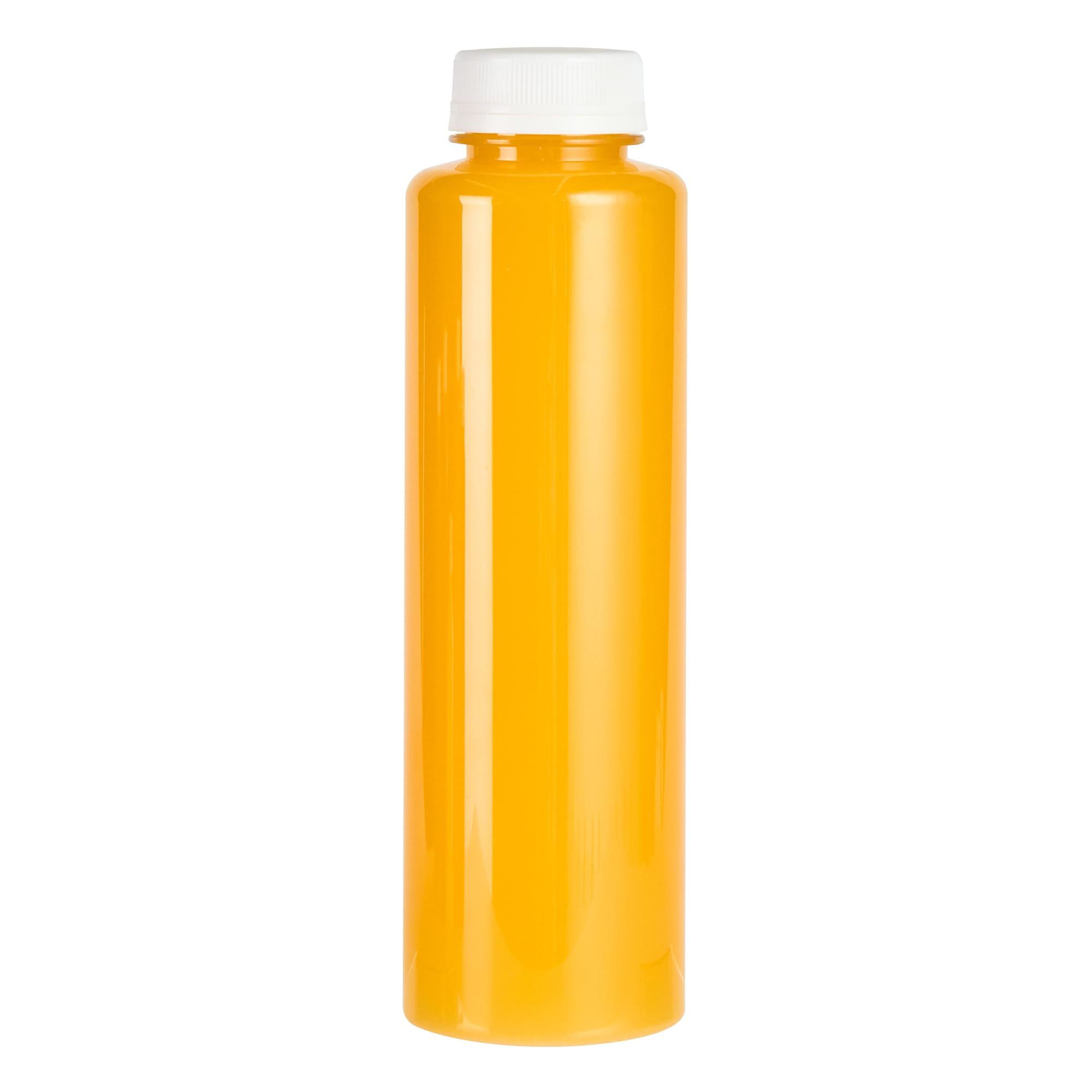 16oz Clear Plastic Juice Bottles with White Caps - 100 Pack Disposable Round Juice Containers for Juicing, Smoothies, Cold Brew & Beverages - Perfect for Juice Shops, Cafes, Restaurants & Home Use