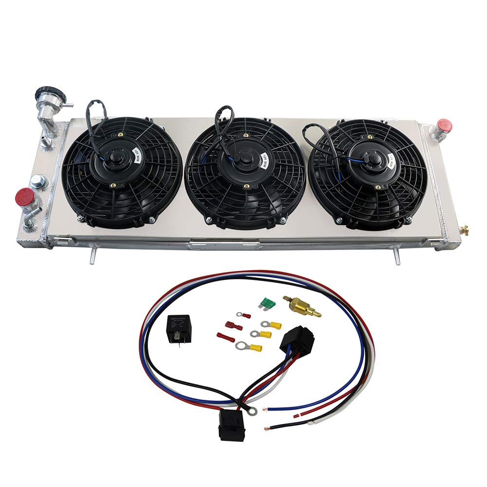 AlloyWorks Performance Full Aluminum Radiator with Shroud Fans & Relay Kit for 1991-2001 Jeep Cherokee XJ 4.0L / Comanche L4 L6 - Heavy Duty Cooling Upgrade for Off-Road, Towing & Extreme Conditions