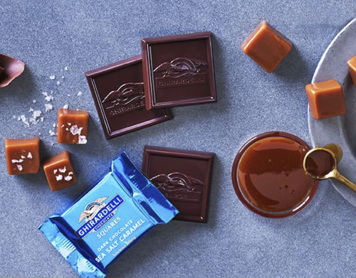 Ghirardelli Dark Chocolate Variety Pack - Sea Salt Caramel, Intense Dark, Raspberry for Gifts & Desserts