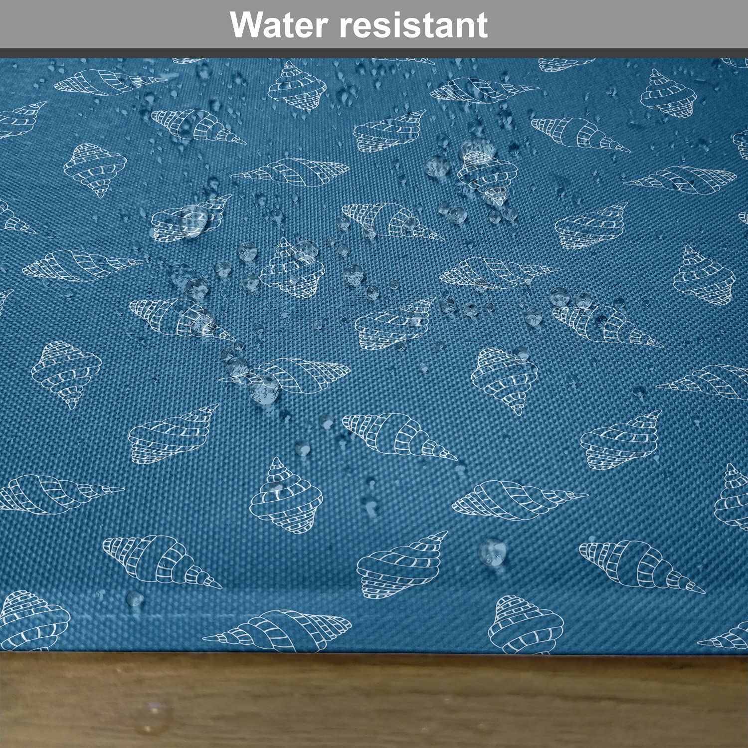 Ambesonne Blue and White Placemats Set of 4 - Abstract Nautical Design with Hand-Drawn Seashells & Spiral Mollusk - Washable Fabric Table Mats for Dining Room & Kitchen Decor - Perfect for Beach House, Coastal Theme, and Everyday Dining Use