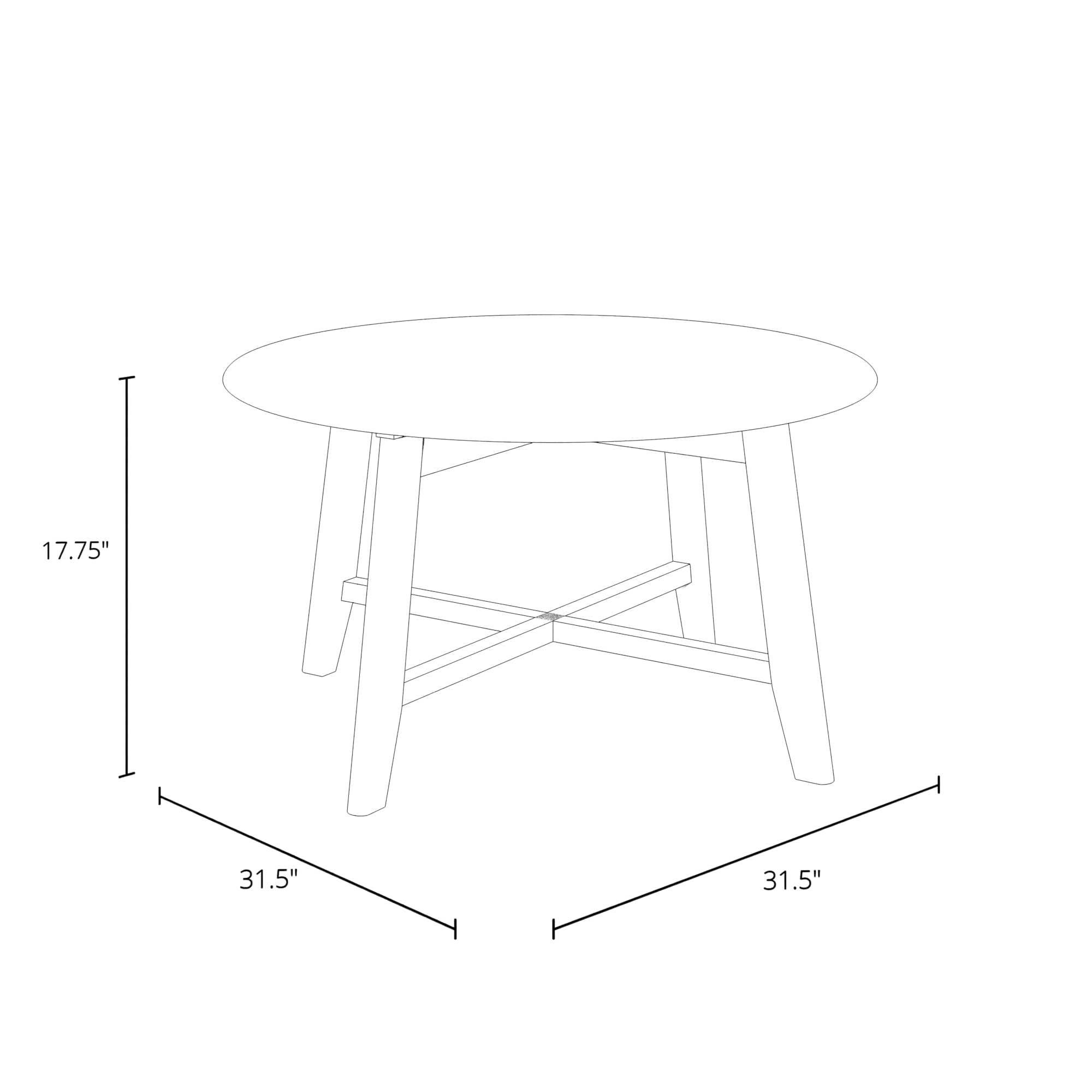 Inmod Coby Mid-Century Modern Coffee Table - Faux Cement Finish, White/Grey - Stylish Living Room Centerpiece for Home Decor & Small Space Furniture
