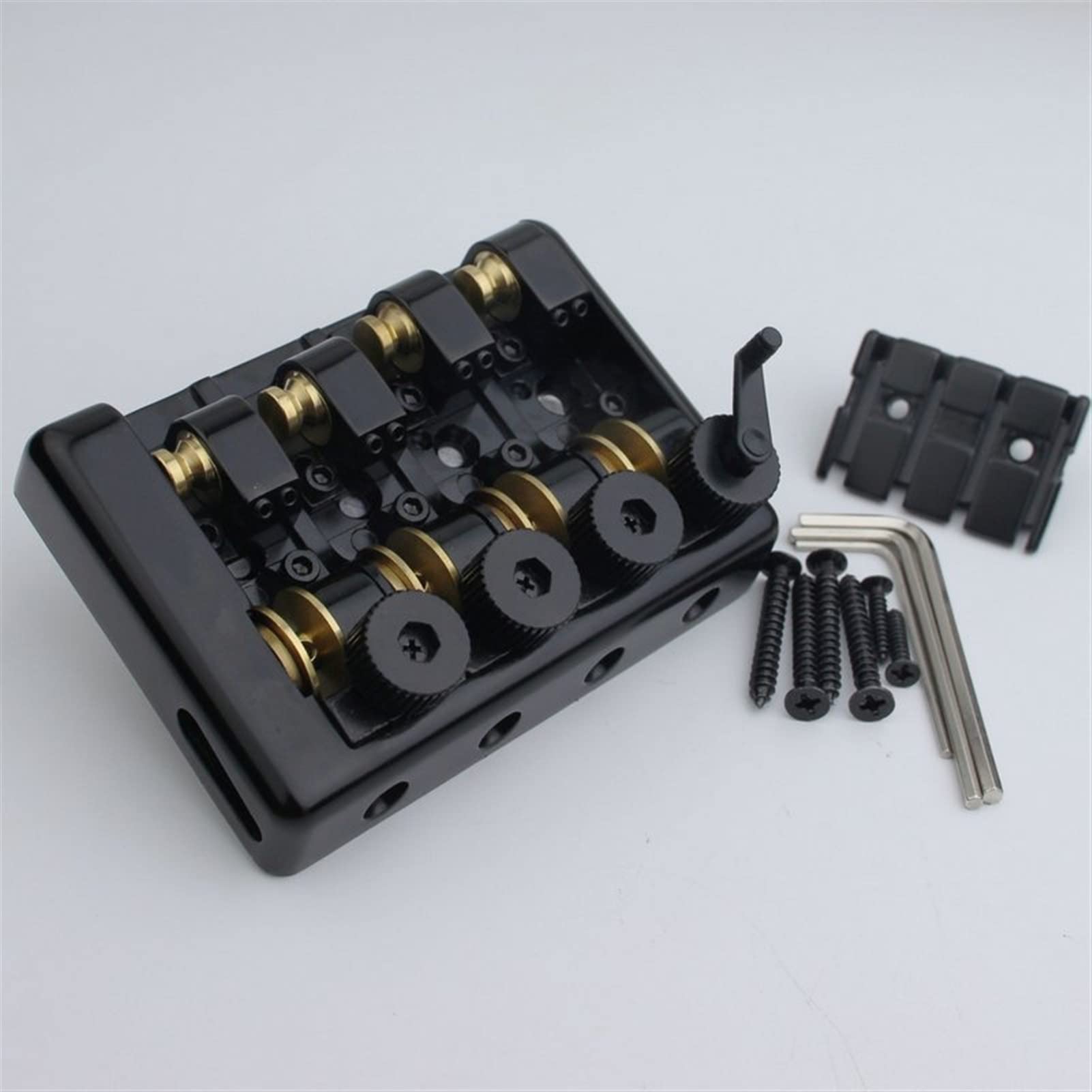 4 String Headless Travel Bass Bridge - Black Electric Guitar Bridge Replacement for Easy Portability & Performance | Perfect for Musicians on the Go