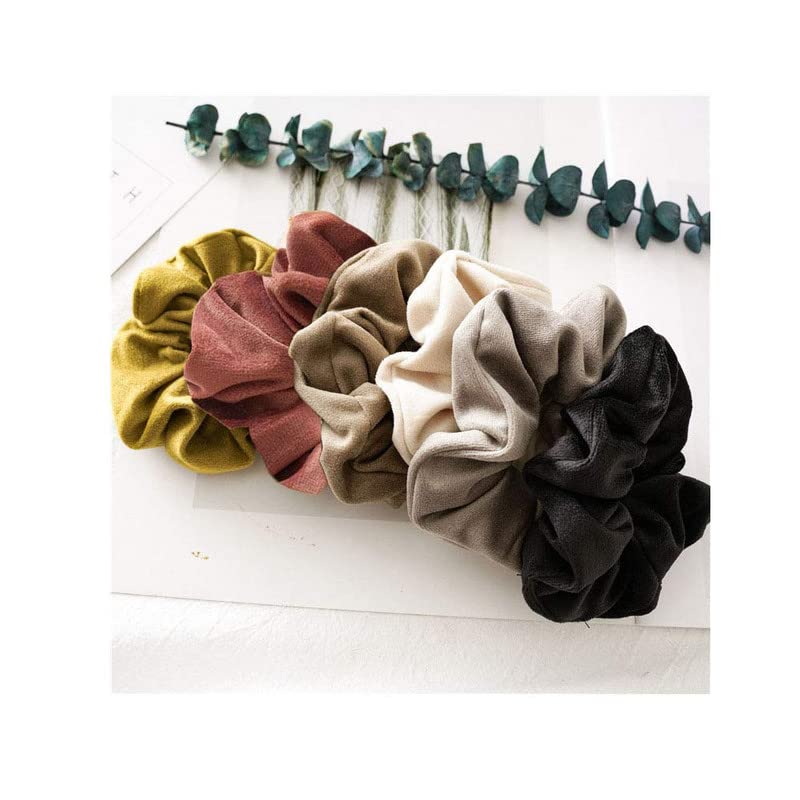 Shidara Velvet Scrunchies for Women - Soft Large Hair Ties, Ponytail Holders & Hair Bands (10-Piece Set, Multi-Color) - Perfect for Workouts, Office, and Everyday Styling