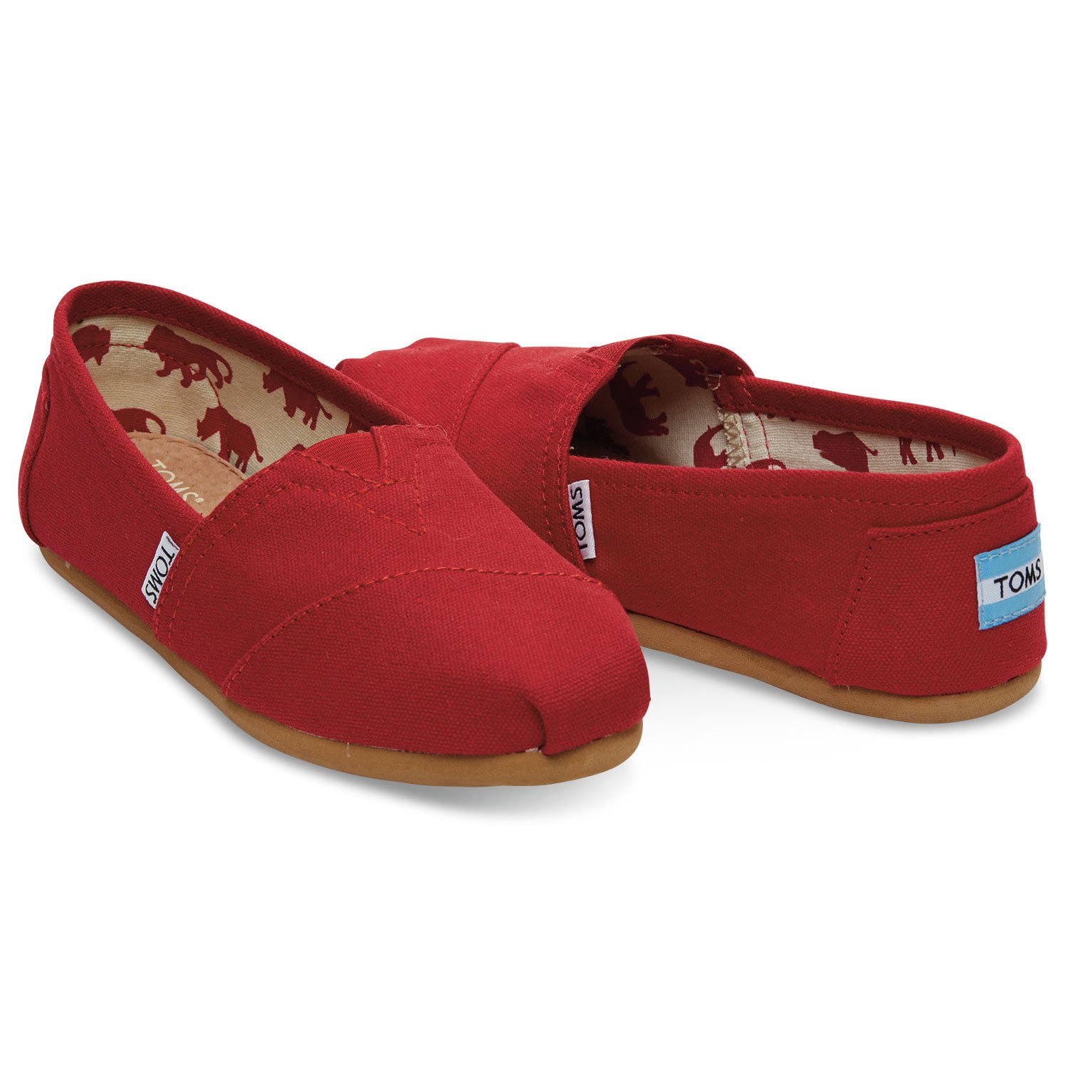 Toms Women's Canvas Classic Red Slip-On Shoes 001001B07-RED | Comfortable Casual Loafers for Women | Perfect for Everyday Wear, Work & Travel