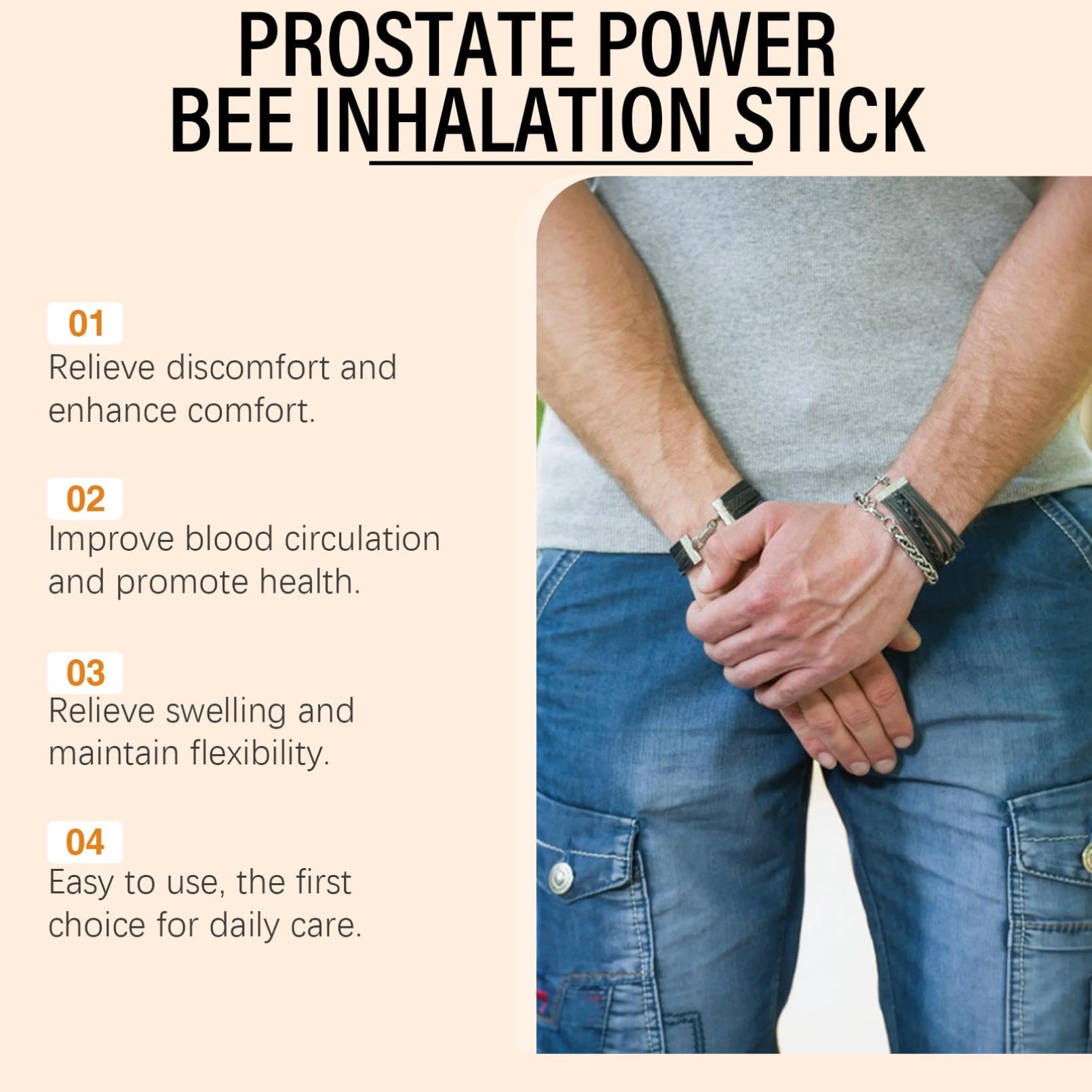 Natural Nasal Inhaler Stick for Prostate Health - Herbal Aromatherapy Relief for Men (4 Pack) - Perfect for Travel, Work & Daily Wellness Support