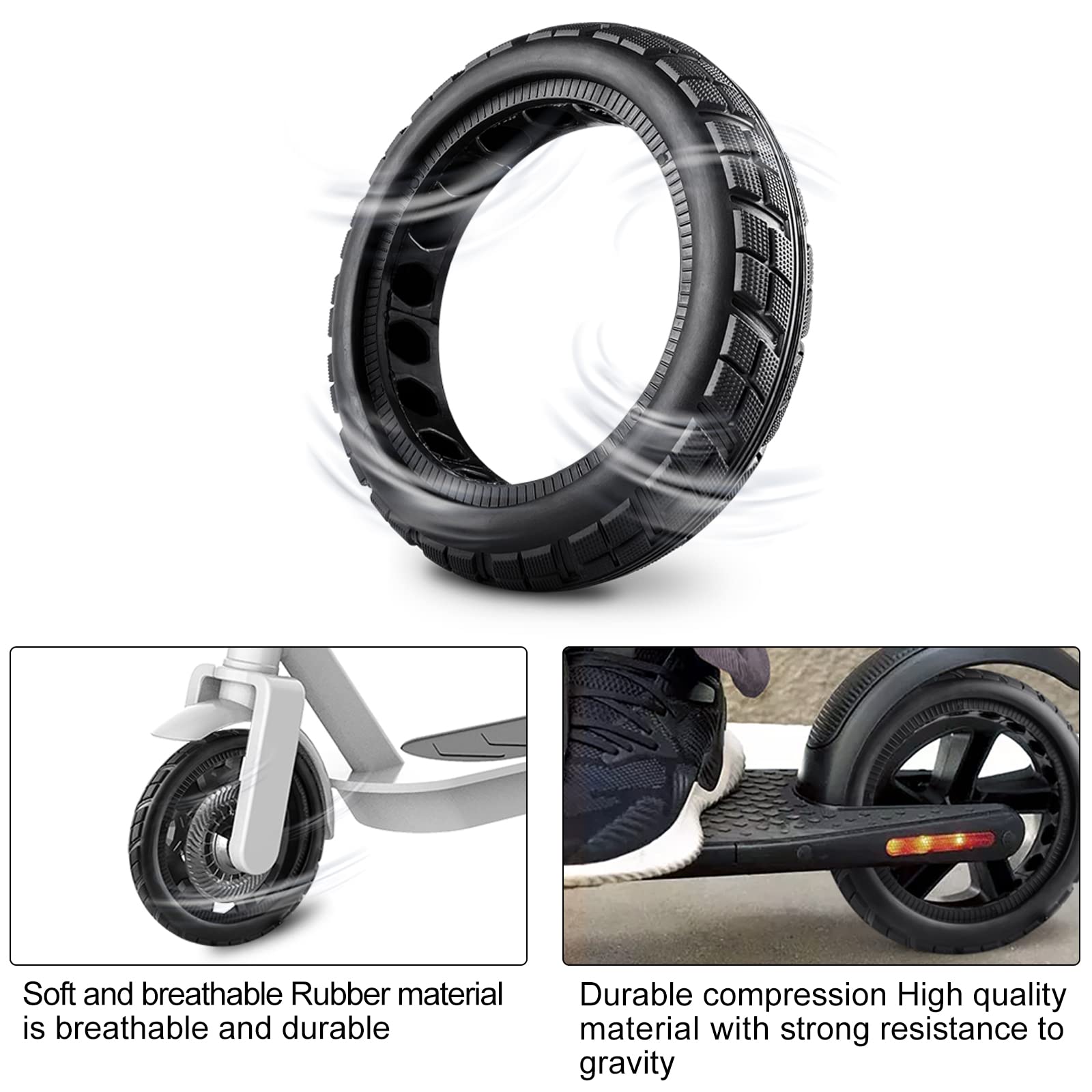 ATFArt 8.5 Inch Solid Honeycomb Scooter Tires - Replacement Tires for Xiaomi M365 Pro - Durable & Colorful Non-Pneumatic Tires for Urban Commuting & Last-Mile Transportation