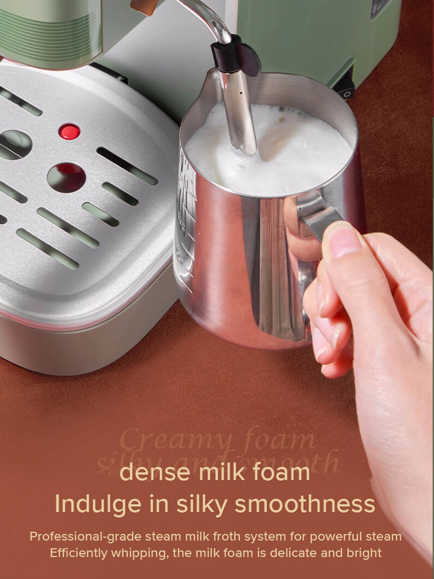 20 Bar Espresso Machine with Milk Frother - Compact Home Coffee Maker for Latte & Cappuccino - Perfect for Kitchen Countertops and Small Spaces