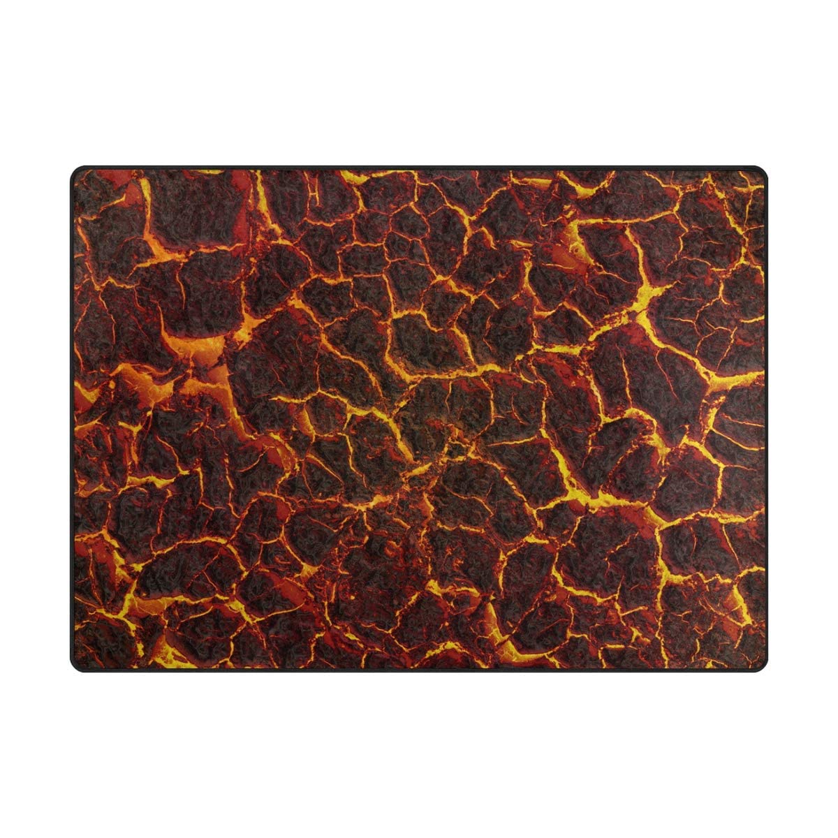 Flaming Lava Magma Area Rug 5x7 ft - Non-Slip Soft Washable Carpet for Living Room, Bedroom, Kitchen - Deep Sea Lava Design Home Decor with Durable Upholstery - Perfect for Cozy Spaces & Modern Interior Design