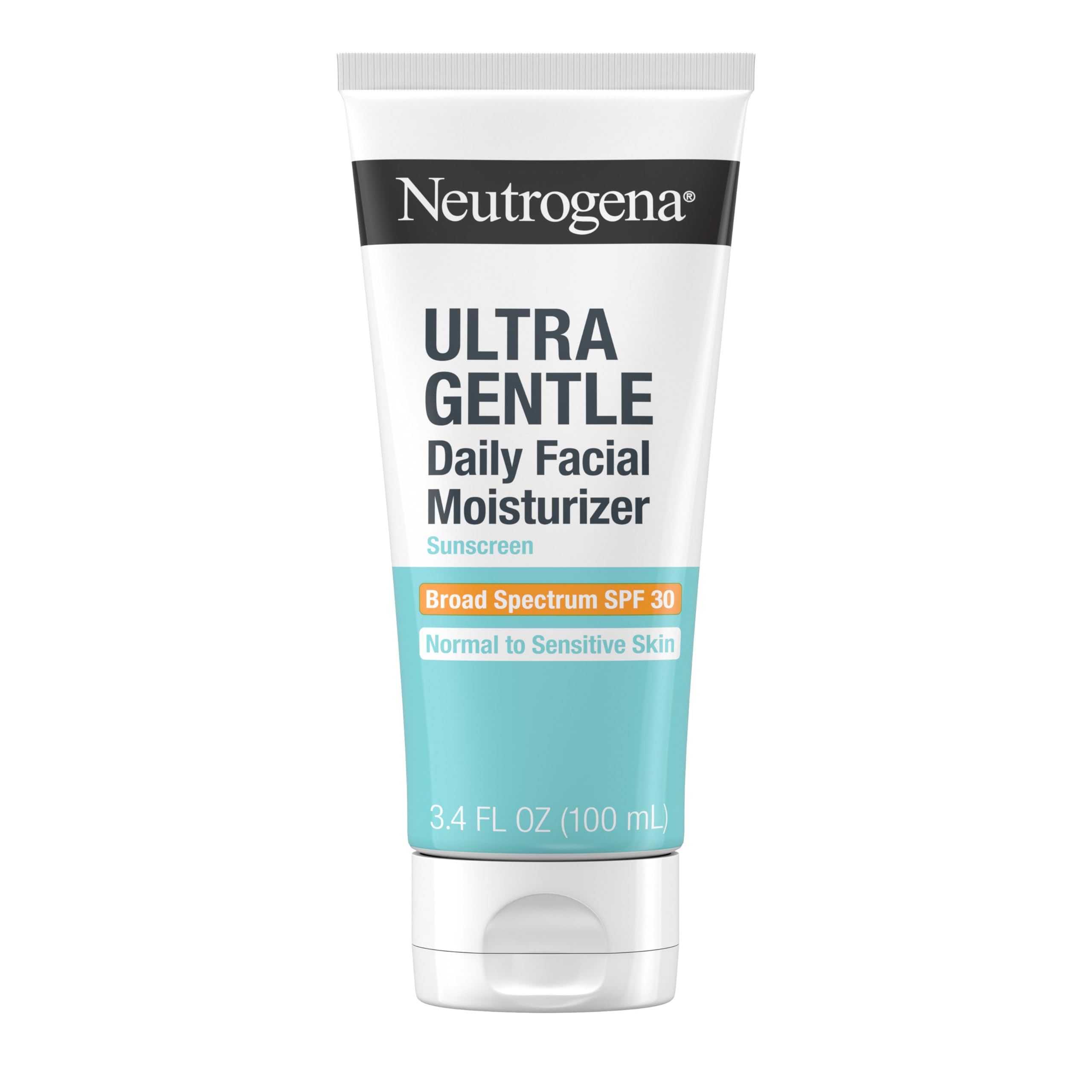 Neutrogena Ultra Gentle Daily Facial Moisturizer with SPF 30 & CICA - Lightweight, Fragrance-Free Face Lotion for Normal to Sensitive Skin | Broad Spectrum Sun Protection | 3.4 fl oz | Perfect for Daily Skincare & Sun Defense Routine