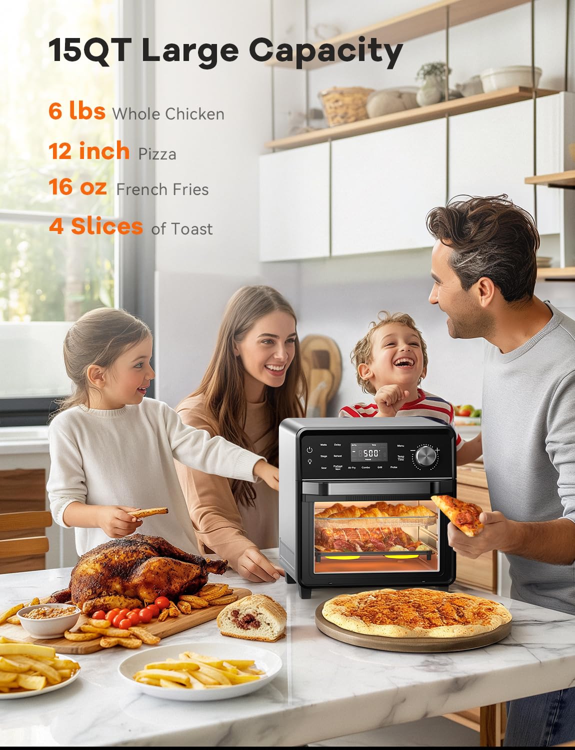 Nuwave TODD ENGLISH Air Fryer Grill Oven Combo - 100-in-1 Super Convection Toaster Oven with TRUE Char & Flavor Technology | Stainless Steel Countertop Appliance | 550°F High Temp Cooking | POWERPORT™ Plug-In Grill | Perfect for Baking, Roasting, Grilling & Air Frying at Home