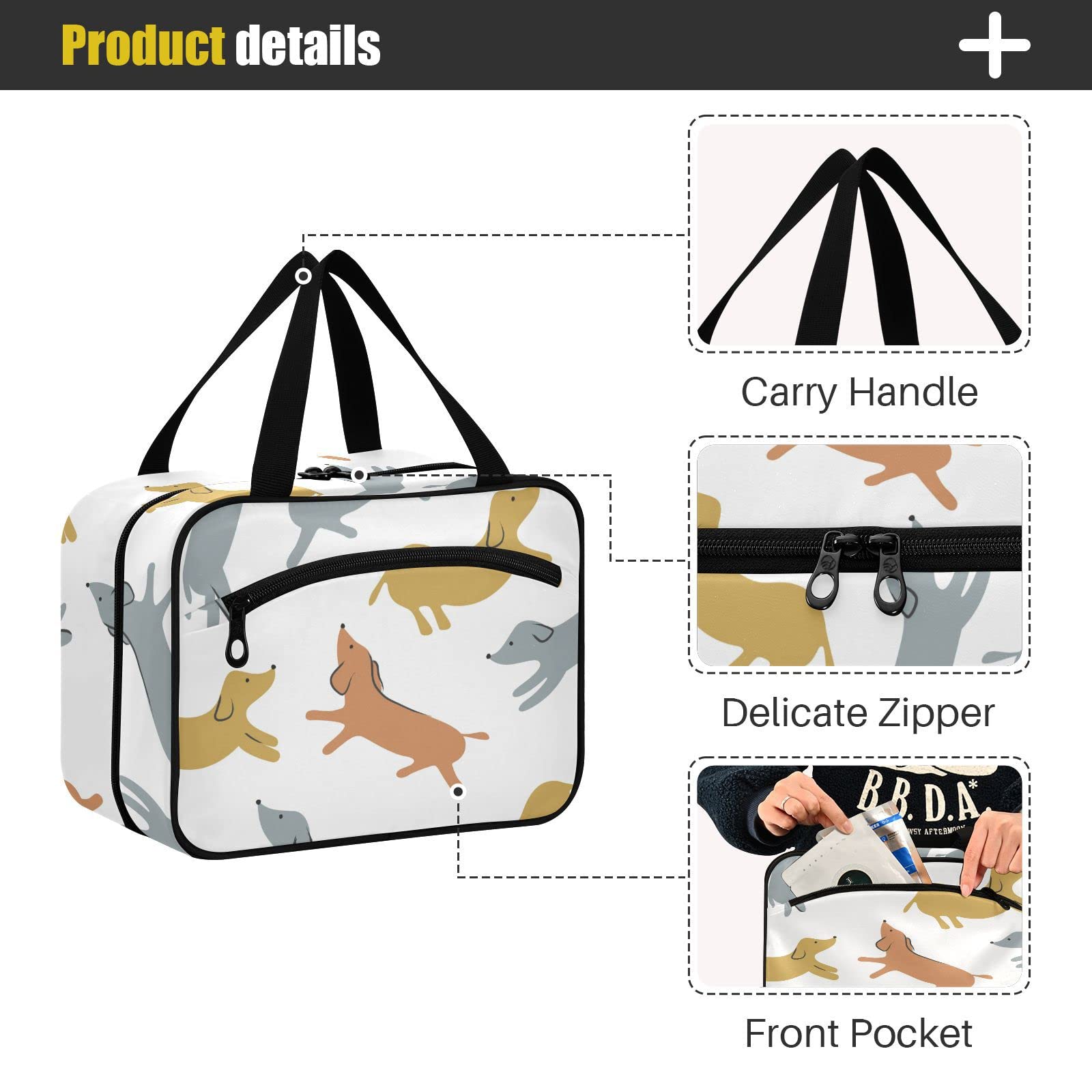 **Moyyo Waterproof Hanging Toiletry Bag for Travel - Large Cosmetic Organizer with Hooks for Women, Men, Boys & Girls - Perfect for Bathroom, Gym, Camping & Vacation**