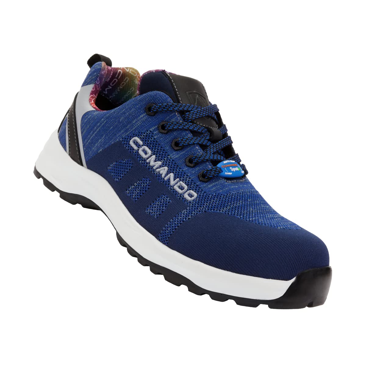 Comando Sport+ Safety Shoes Model 1914 - Industrial Non-Slip Dielectric Work Shoes with Composite Toe | Lightweight & Flexible for Construction, Warehouse & Outdoor Work (Blue, Size 10)
