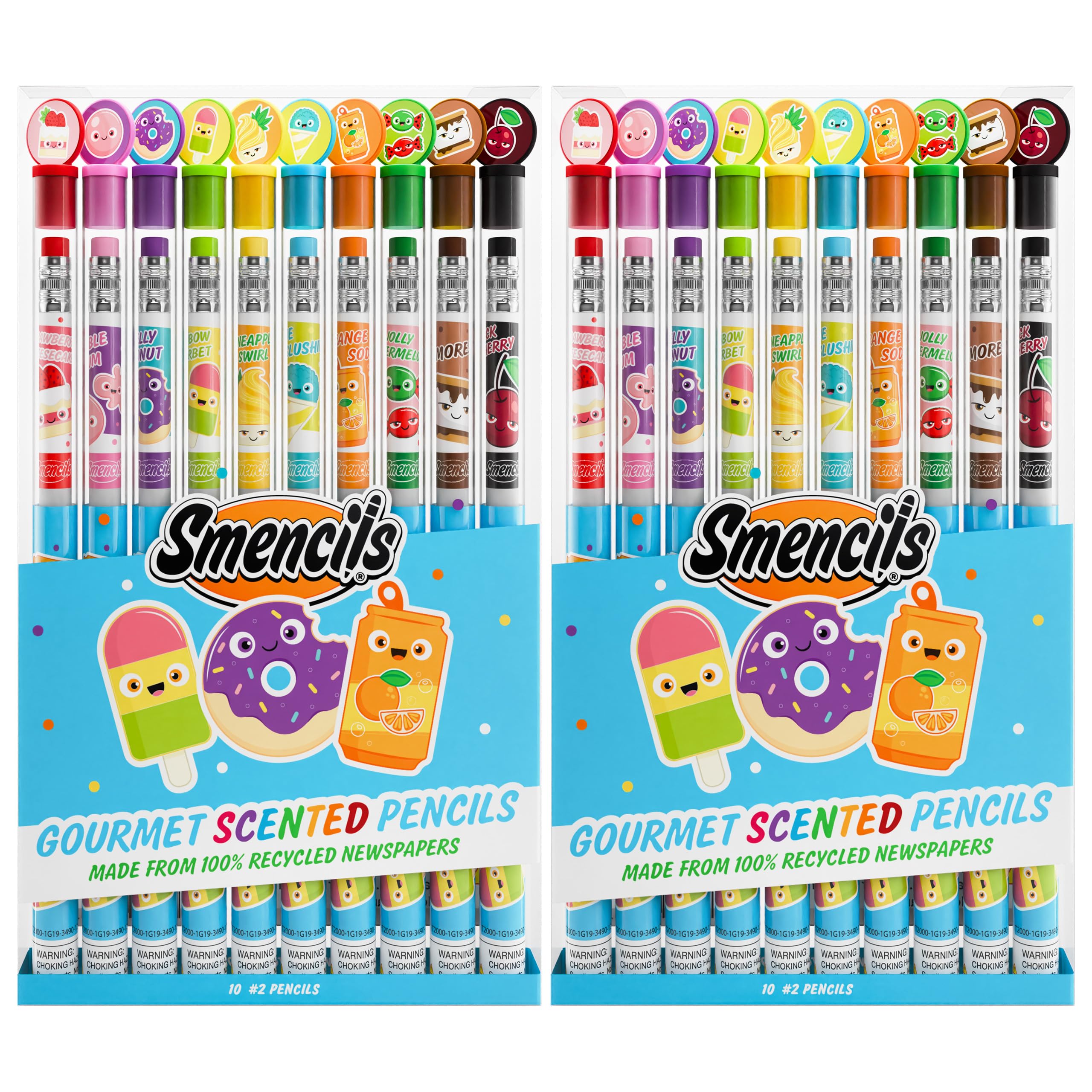 Graphite Smencils (2 Pack) - HB #2 Patented Gourmet Scented Pencils, 10 Count - Perfect Gifts for Kids, Students & Teachers - Fun School Supplies for Classroom, Homework & Art Projects